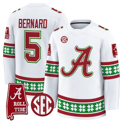 Men's Alabama Crimson Tide Football 2025 'Christmas Edition' Premium Jersey - Hockey Style - Stitched