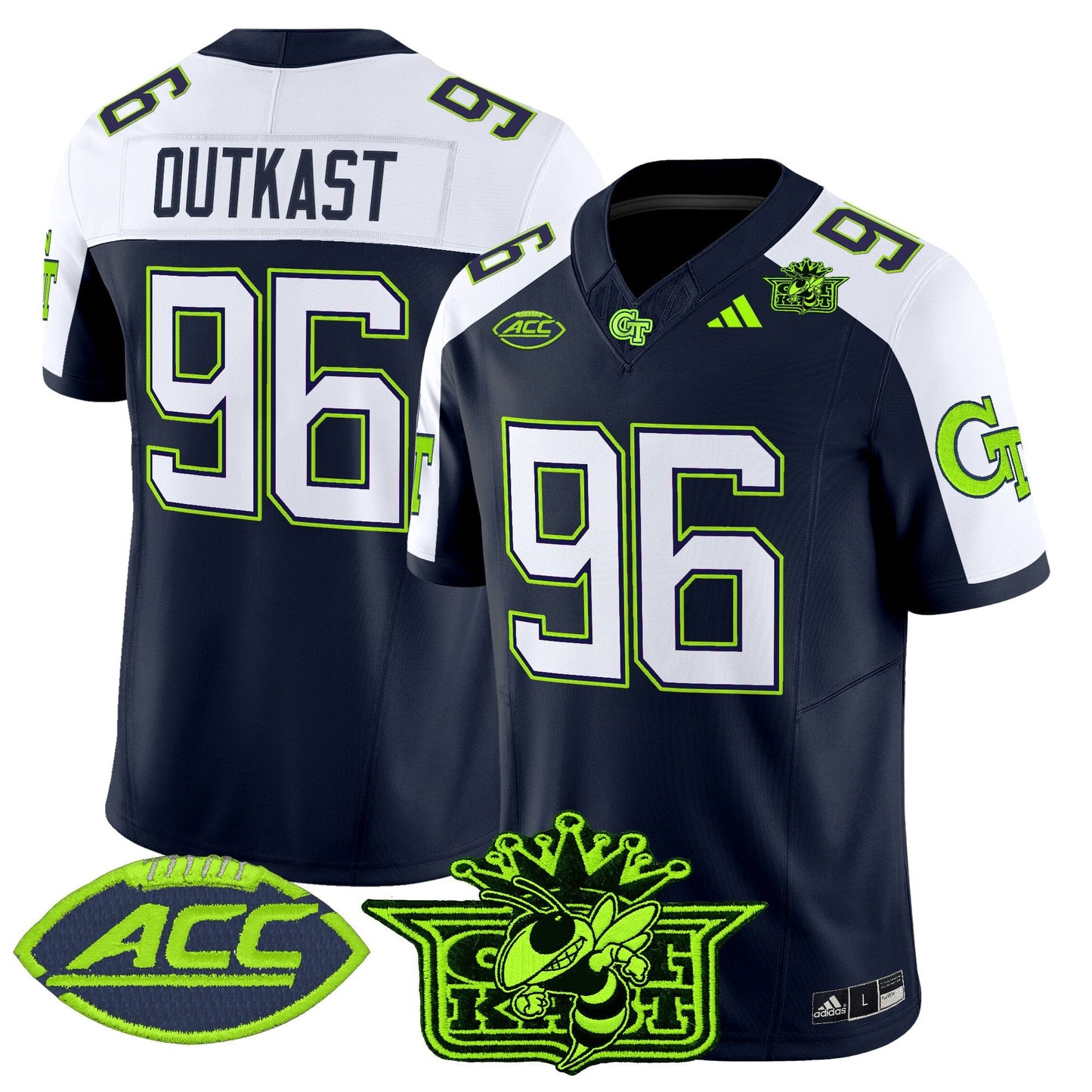 Men's Outkast x Georgia Tech Yellow Jackets 2025 Atliens Vapor Limited Jersey - All Stitched