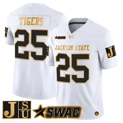 Men's Jackson State Tigers 2026 Gold Vapor Limited Jersey - All Stitched