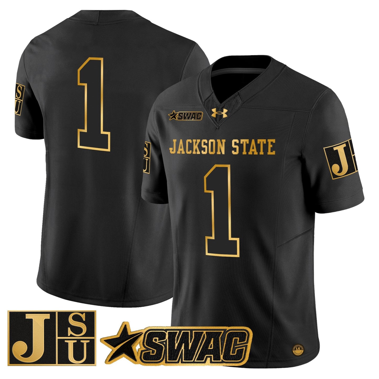 Men's Jackson State Tigers 2025 Gold Vapor Limited Jersey - All Stitched