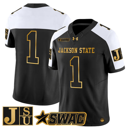 Men's Jackson State Tigers 2025 Gold Vapor Limited Jersey - All Stitched