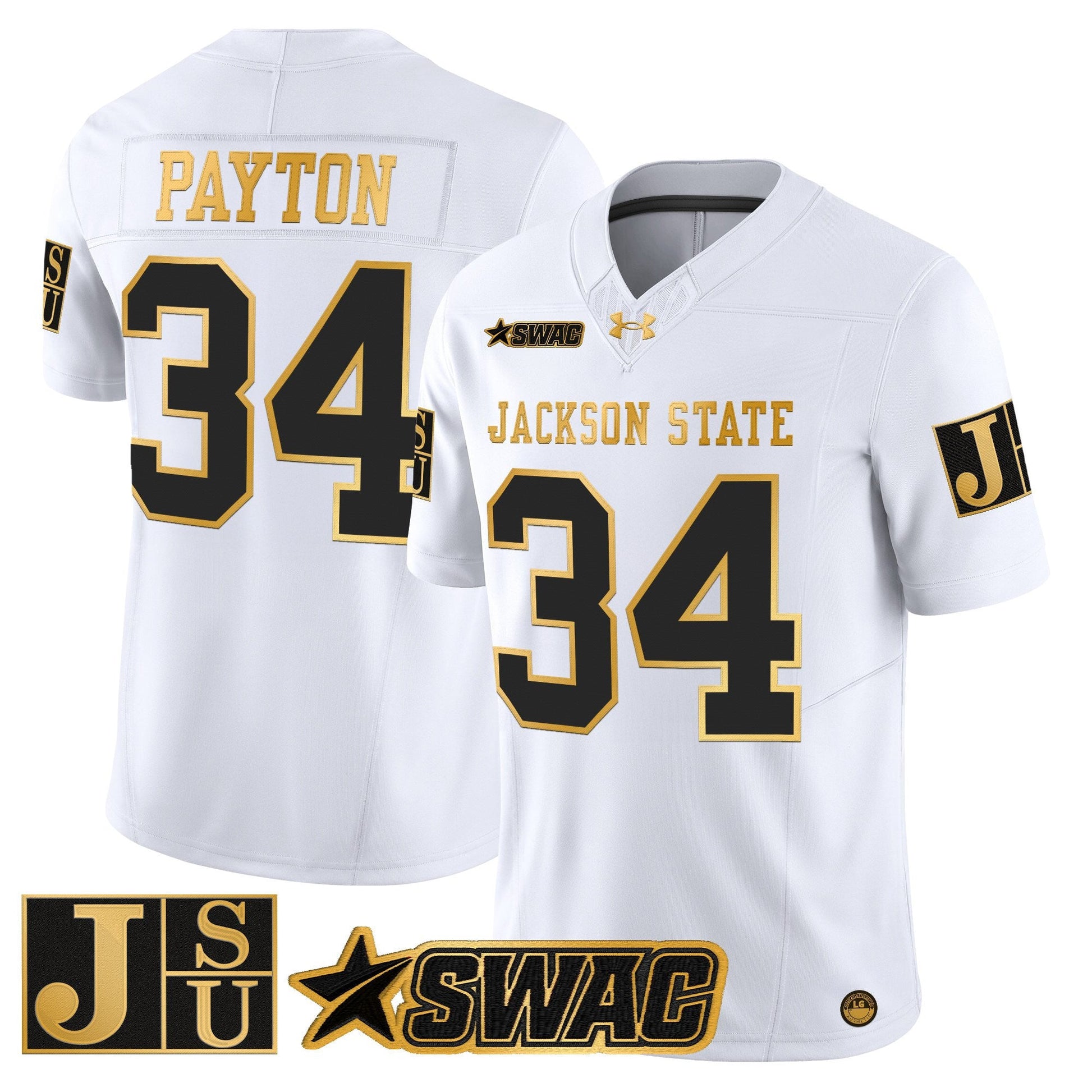 Men's Jackson State Tigers 2025 Gold Vapor Limited Jersey - All Stitched