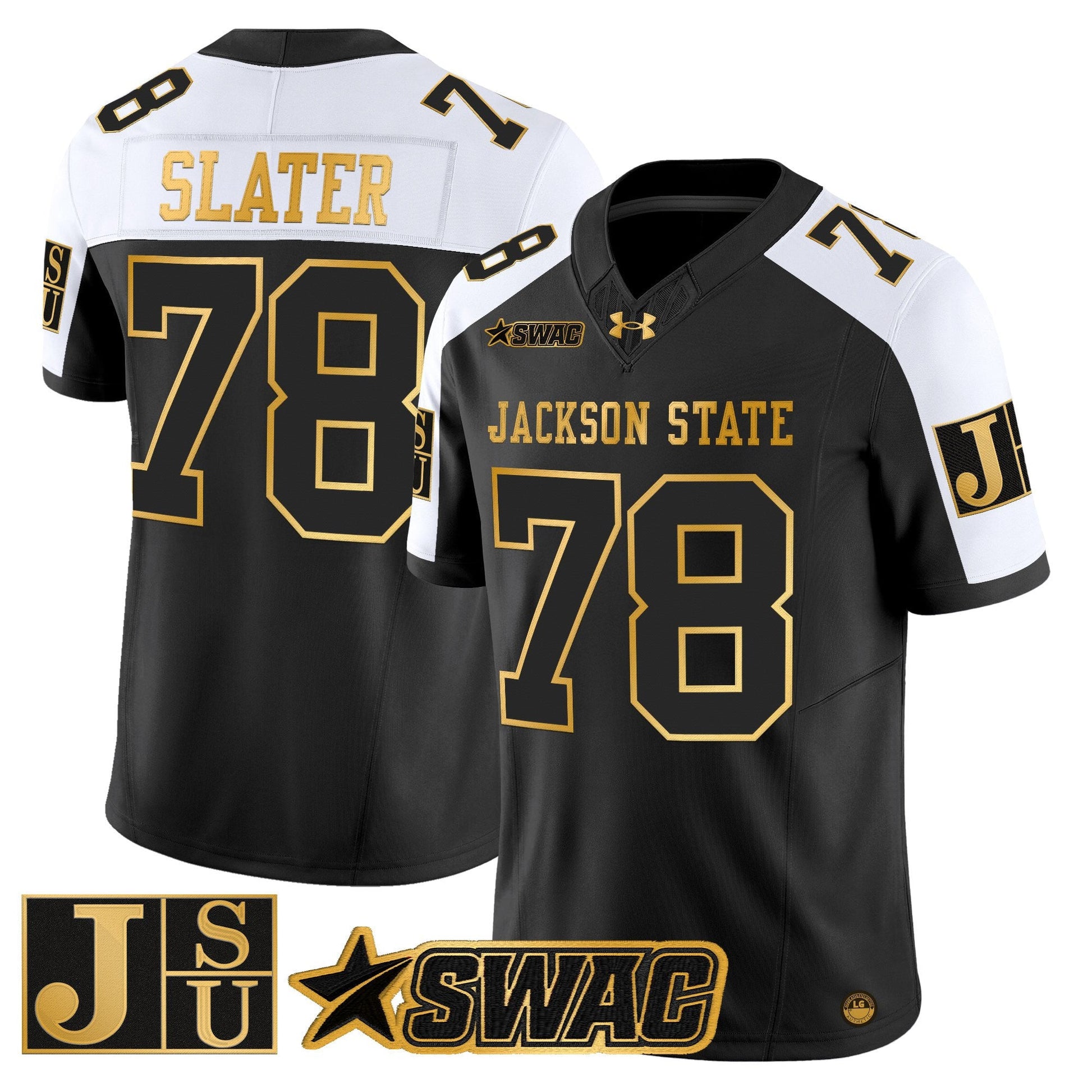 Men's Jackson State Tigers 2025 Gold Vapor Limited Jersey - All Stitched