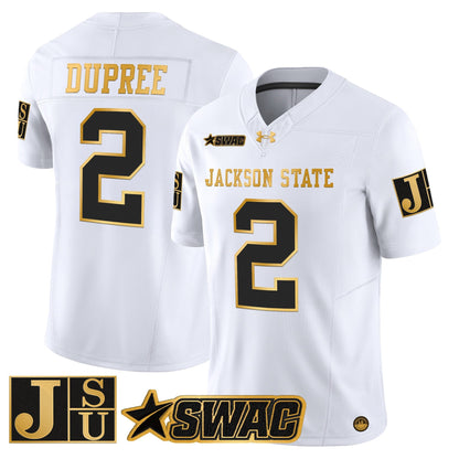 Men's Jackson State Tigers 2025 Gold Vapor Limited Jersey - All Stitched