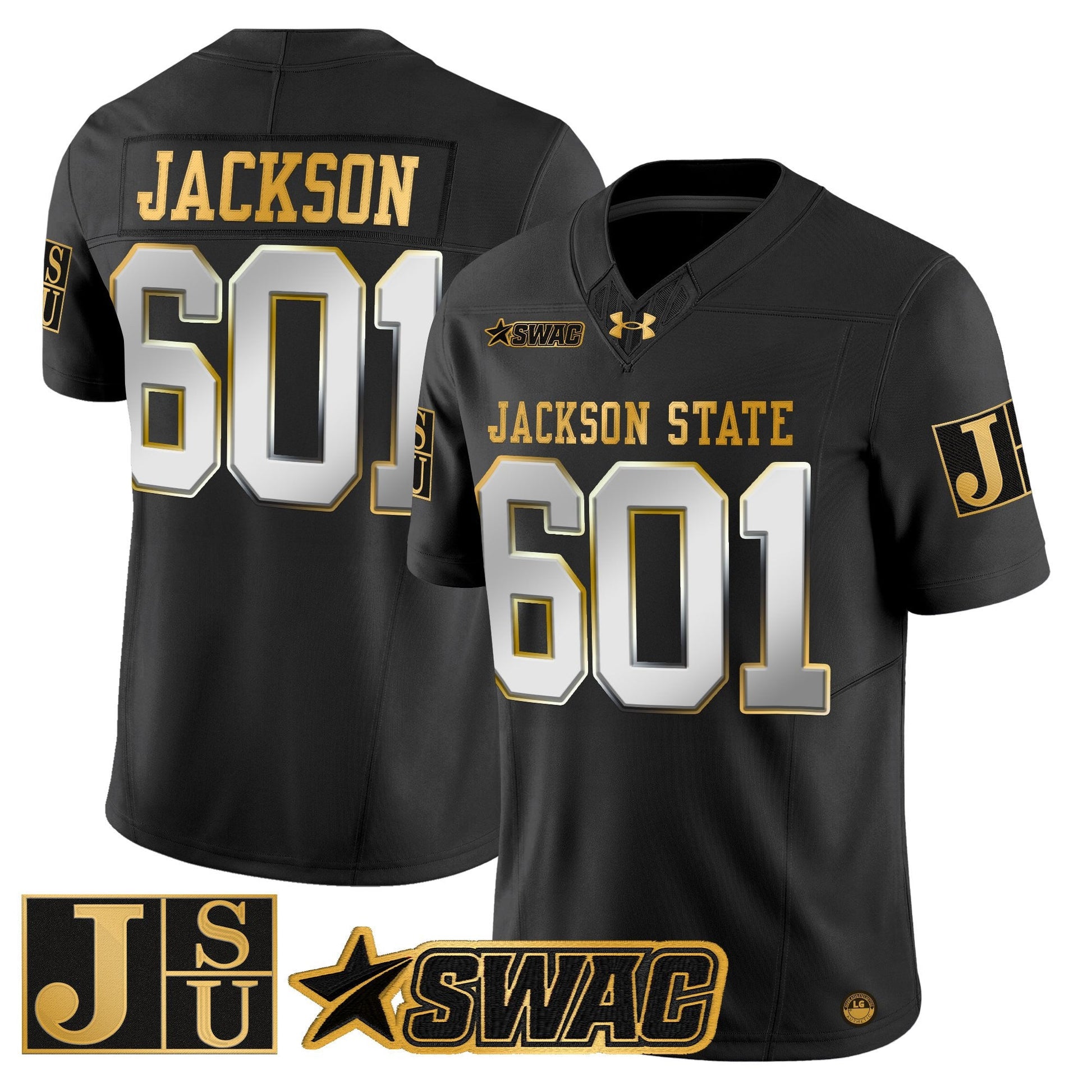 Men's Jackson State Tigers 2025 Gold Vapor Limited Jersey - All Stitched