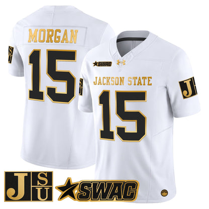 Men's Jackson State Tigers 2025 Gold Vapor Limited Jersey - All Stitched