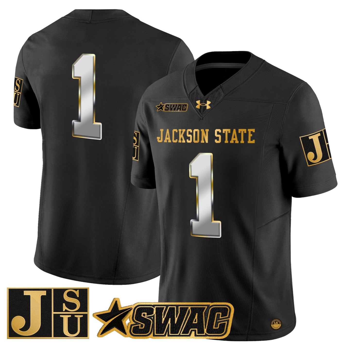 Men's Jackson State Tigers 2025 Gold Vapor Limited Jersey - All Stitched
