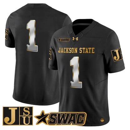 Men's Jackson State Tigers 2025 Gold Vapor Limited Jersey - All Stitched