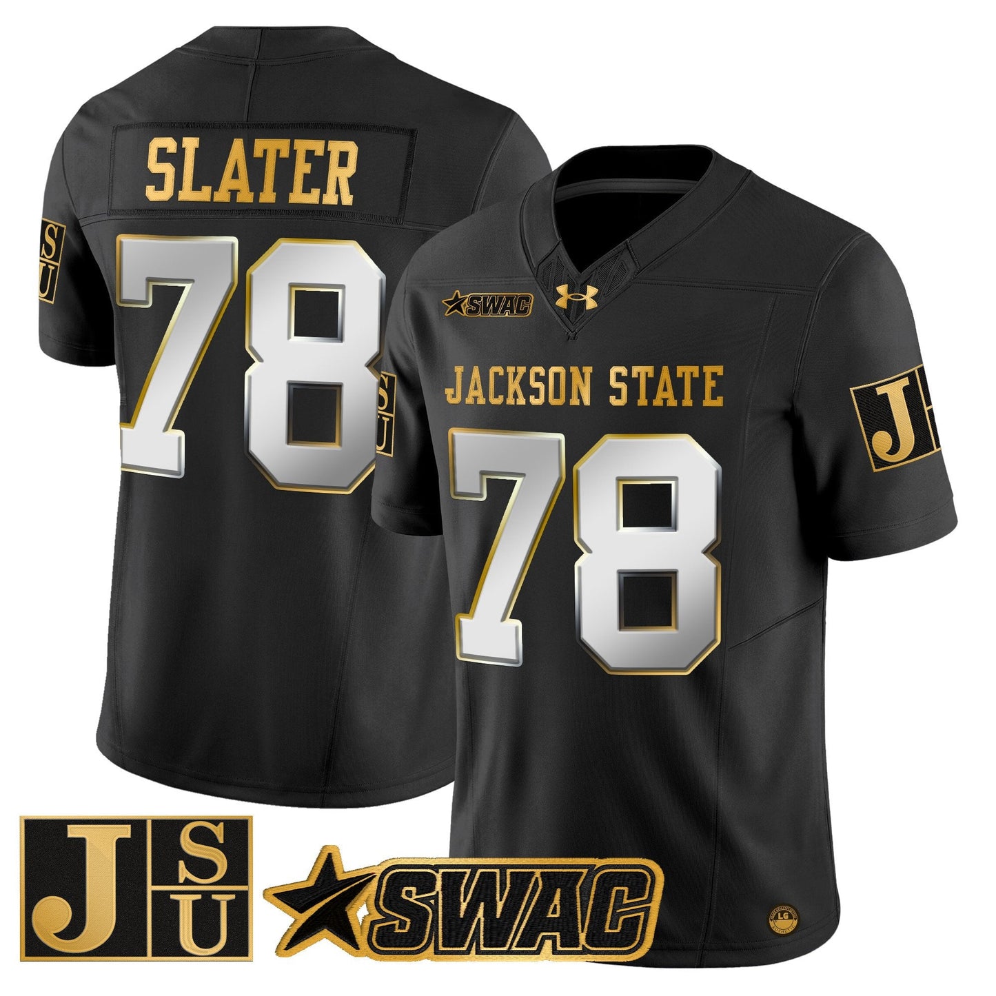 Men's Jackson State Tigers 2025 Gold Vapor Limited Jersey - All Stitched