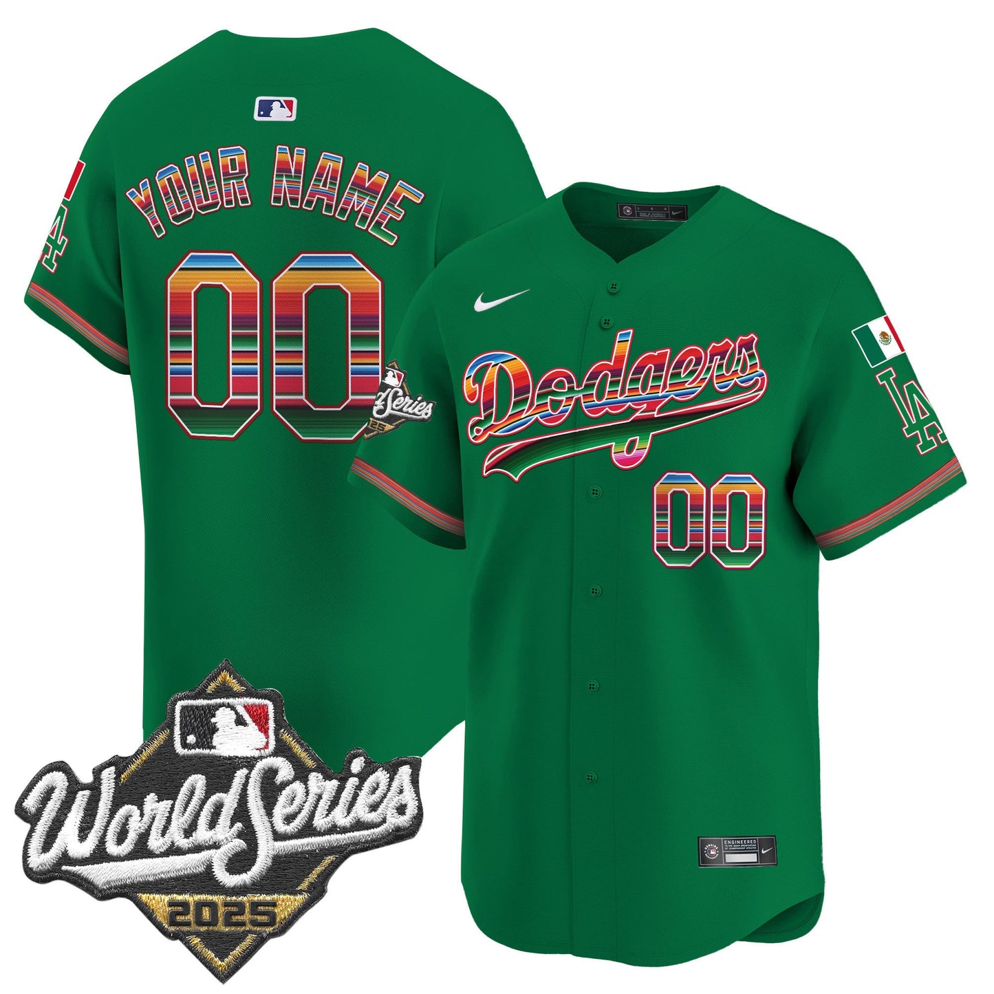 Dodgers Mexico 2025 World Series Vapor Premier Limited Custom Jersey - All Stitched