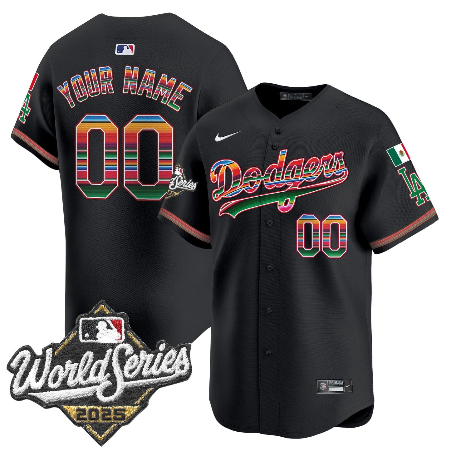 Dodgers Mexico 2025 World Series Vapor Premier Limited Custom Jersey - All Stitched