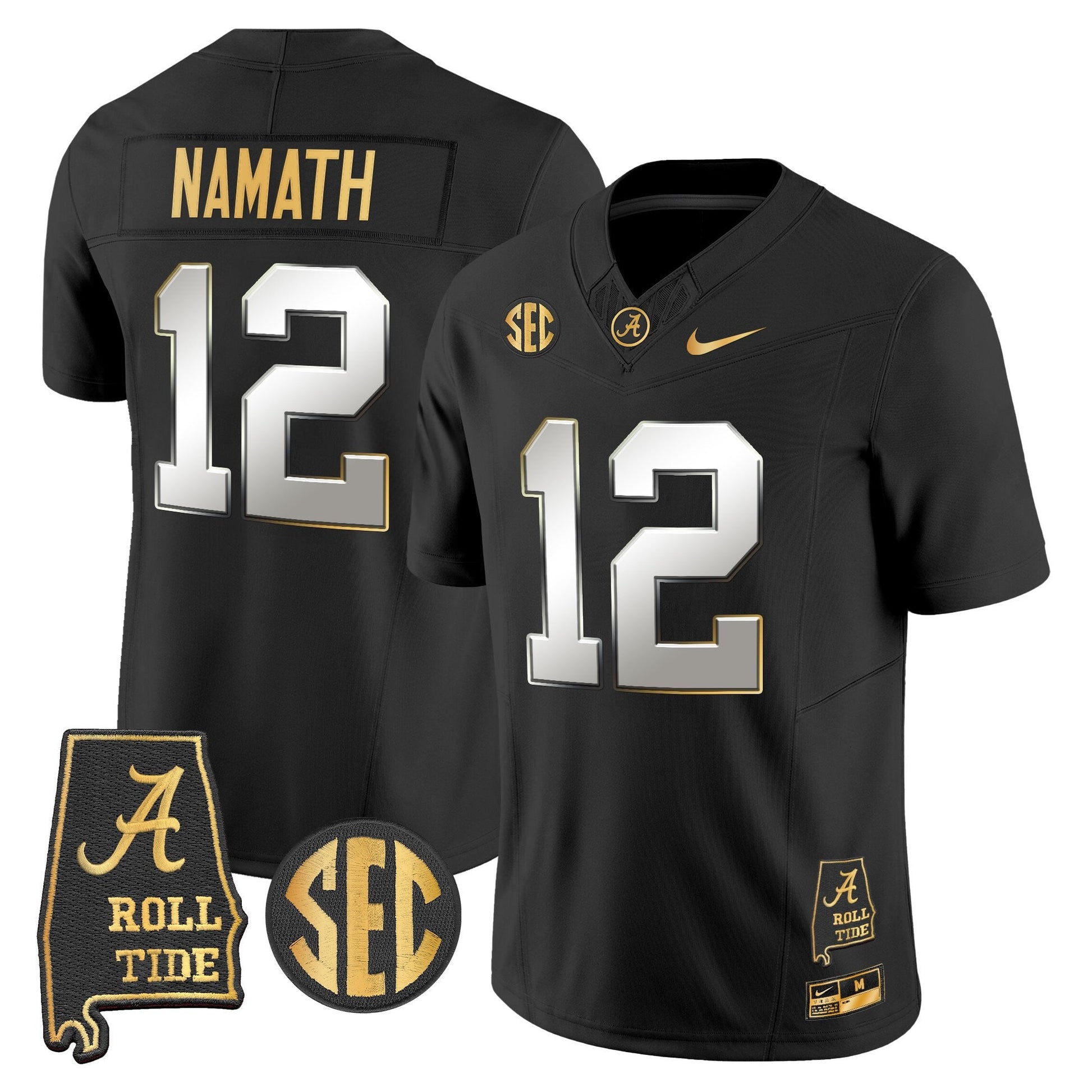 Men's Alabama Crimson Tide 2025 Gold Vapor Limited Jersey - Alabama Map - All Stitched