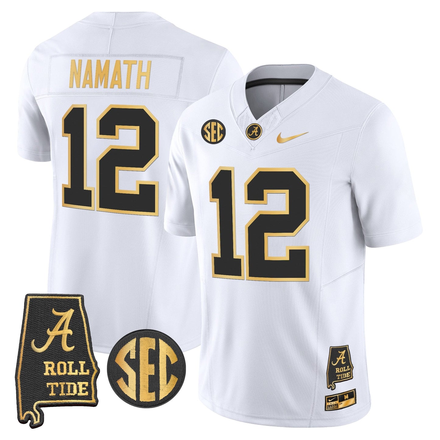 Men's Alabama Crimson Tide 2025 Gold Vapor Limited Jersey - Alabama Map - All Stitched