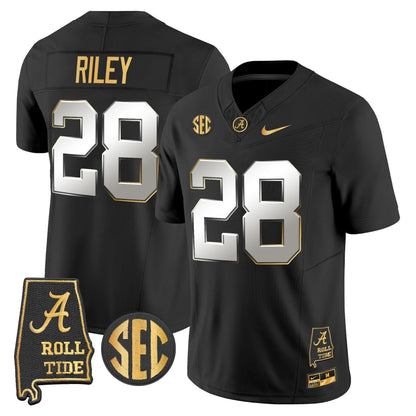 Men's Alabama Crimson Tide 2025 Gold Vapor Limited Jersey - Alabama Map - All Stitched