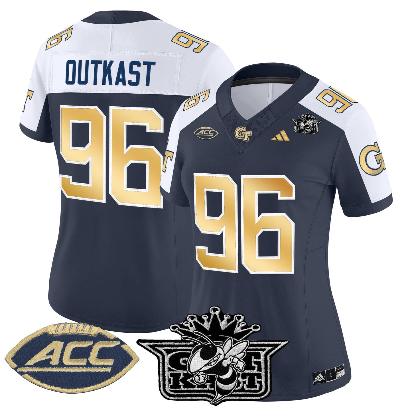 Women's Outkast x Georgia Tech Yellow Jackets 2025 Vapor Limited Jersey - All stitched