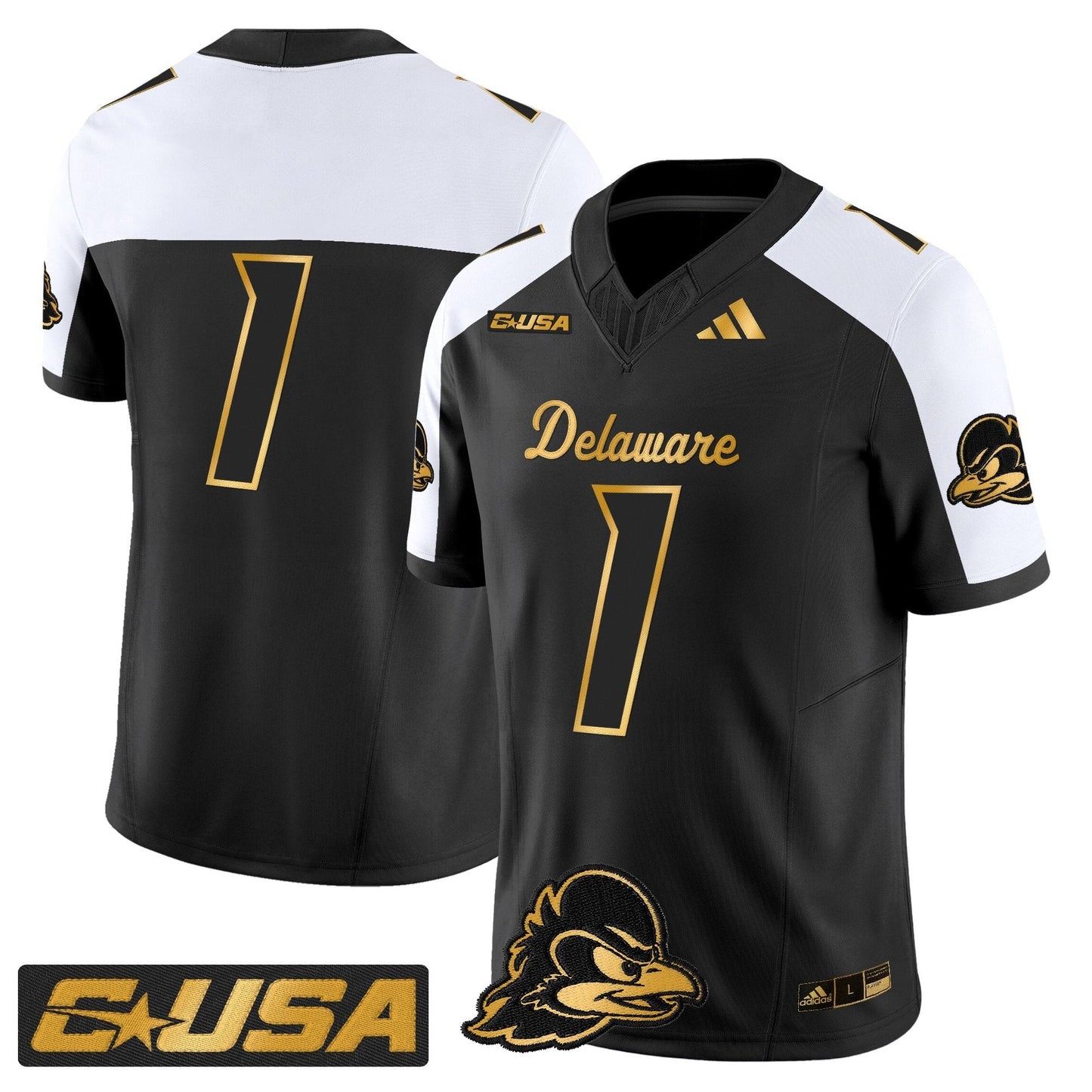 Men's Delaware Blue Hens 2025 Gold Vapor Limited Jersey - All Stitched