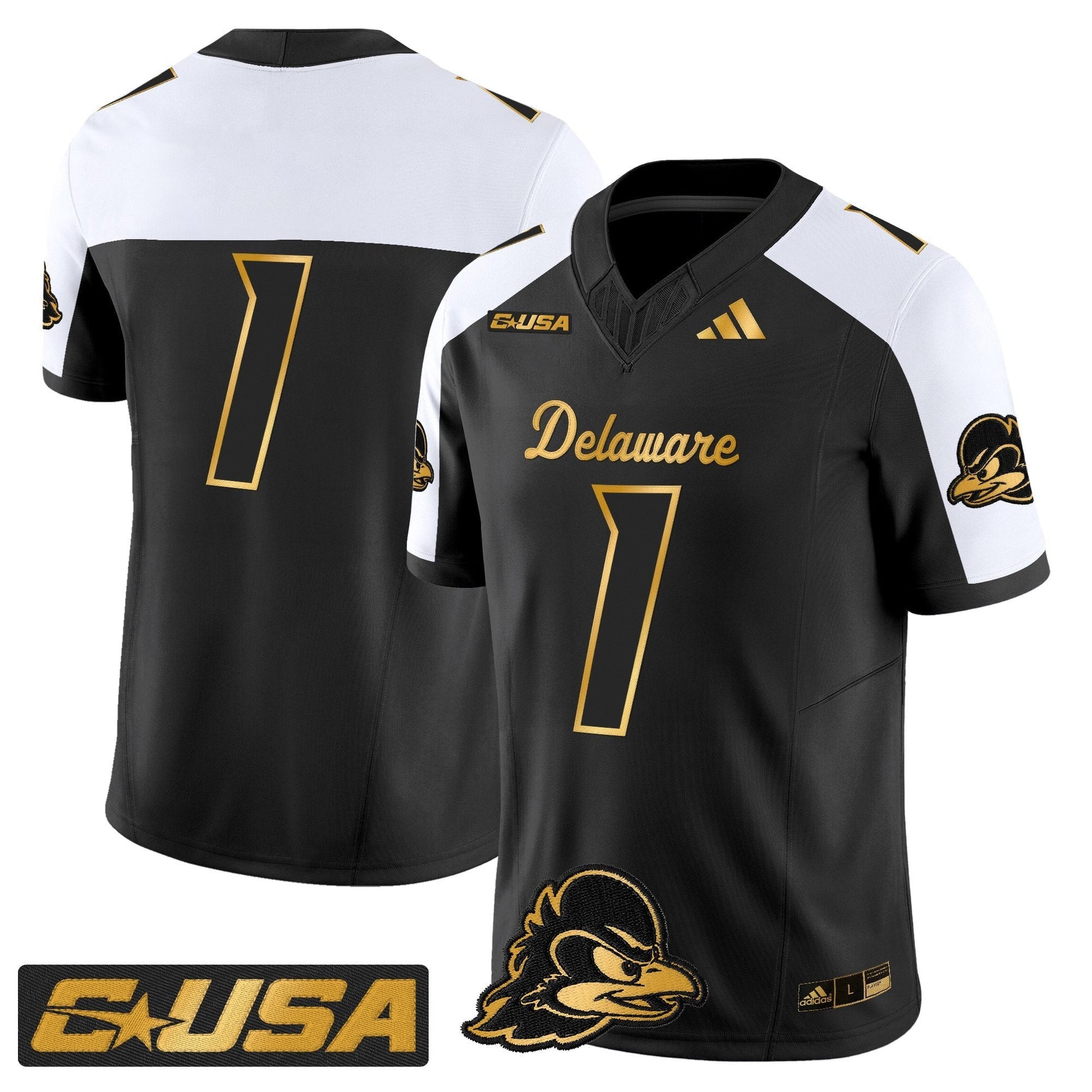 Men's Delaware Blue Hens 2025 Gold Vapor Limited Jersey - All Stitched