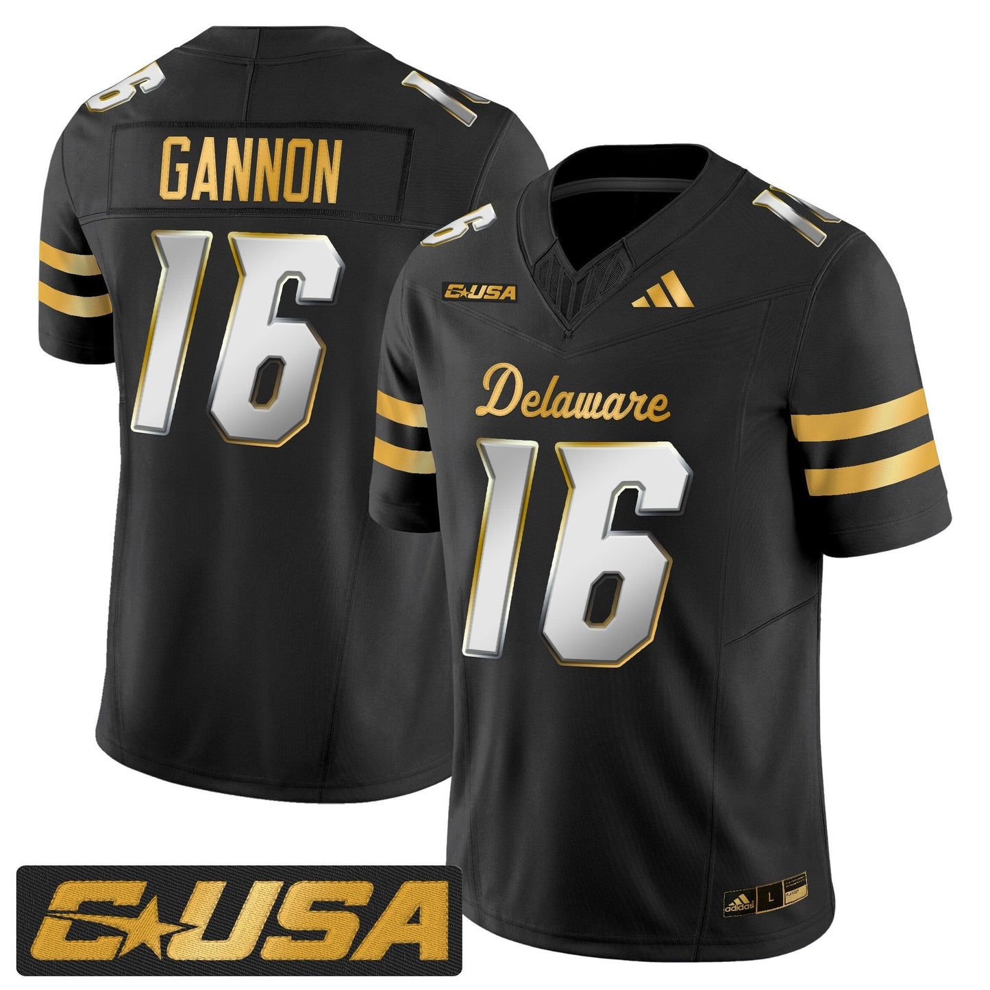 Men's Delaware Blue Hens 2025 Gold Vapor Limited Jersey - All Stitched