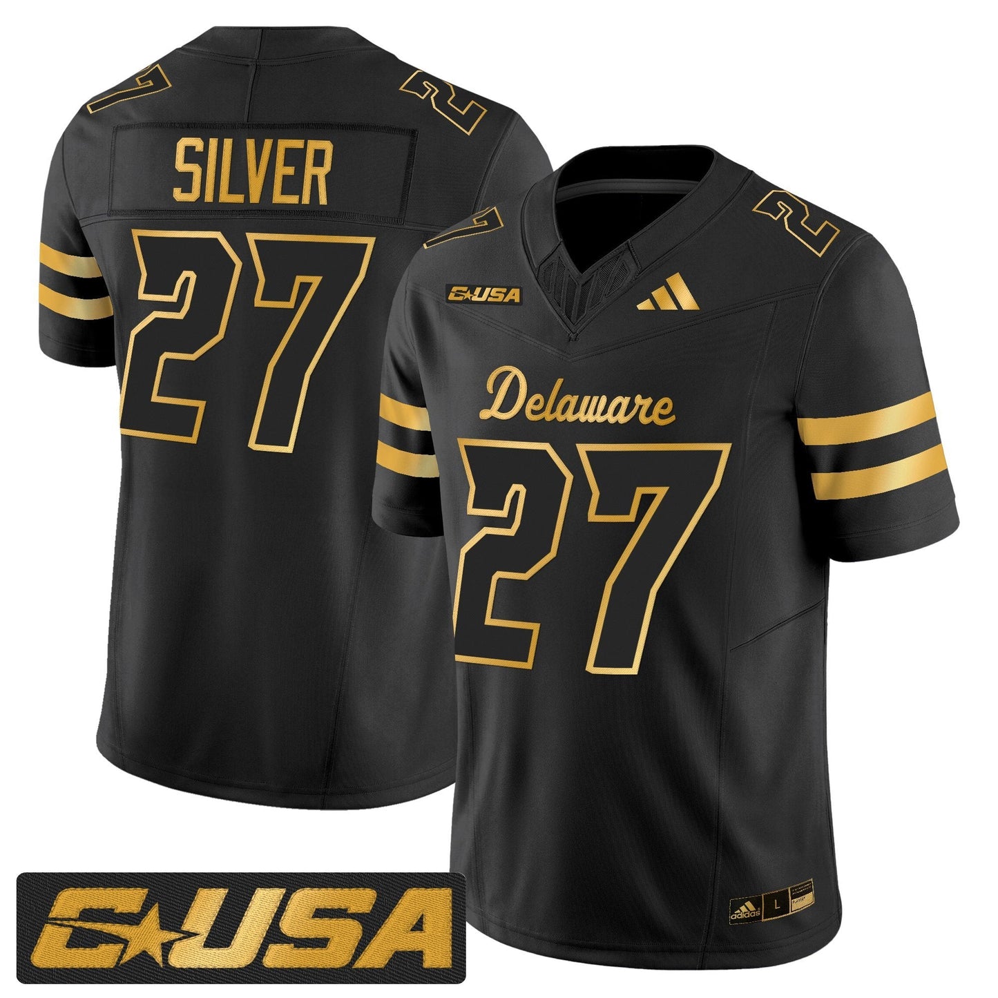 Men's Delaware Blue Hens 2025 Gold Vapor Limited Jersey - All Stitched