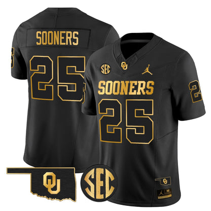 Men's Oklahoma Sooners 2025 Gold Vapor Limited Jersey - All Stitched