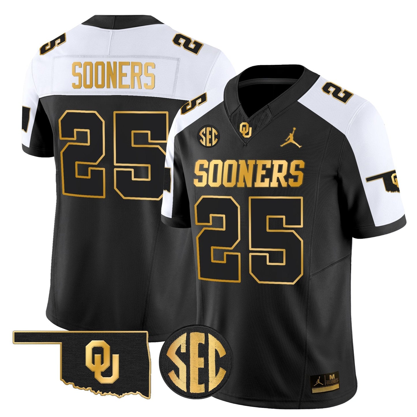 Men's Oklahoma Sooners 2025 Gold Vapor Limited Jersey - All Stitched