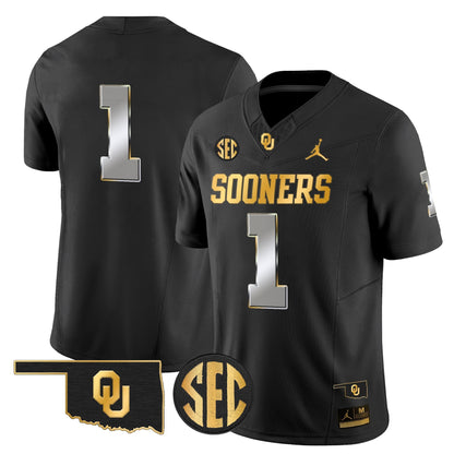Men's Oklahoma Sooners 2025 Gold Vapor Limited Jersey - All Stitched