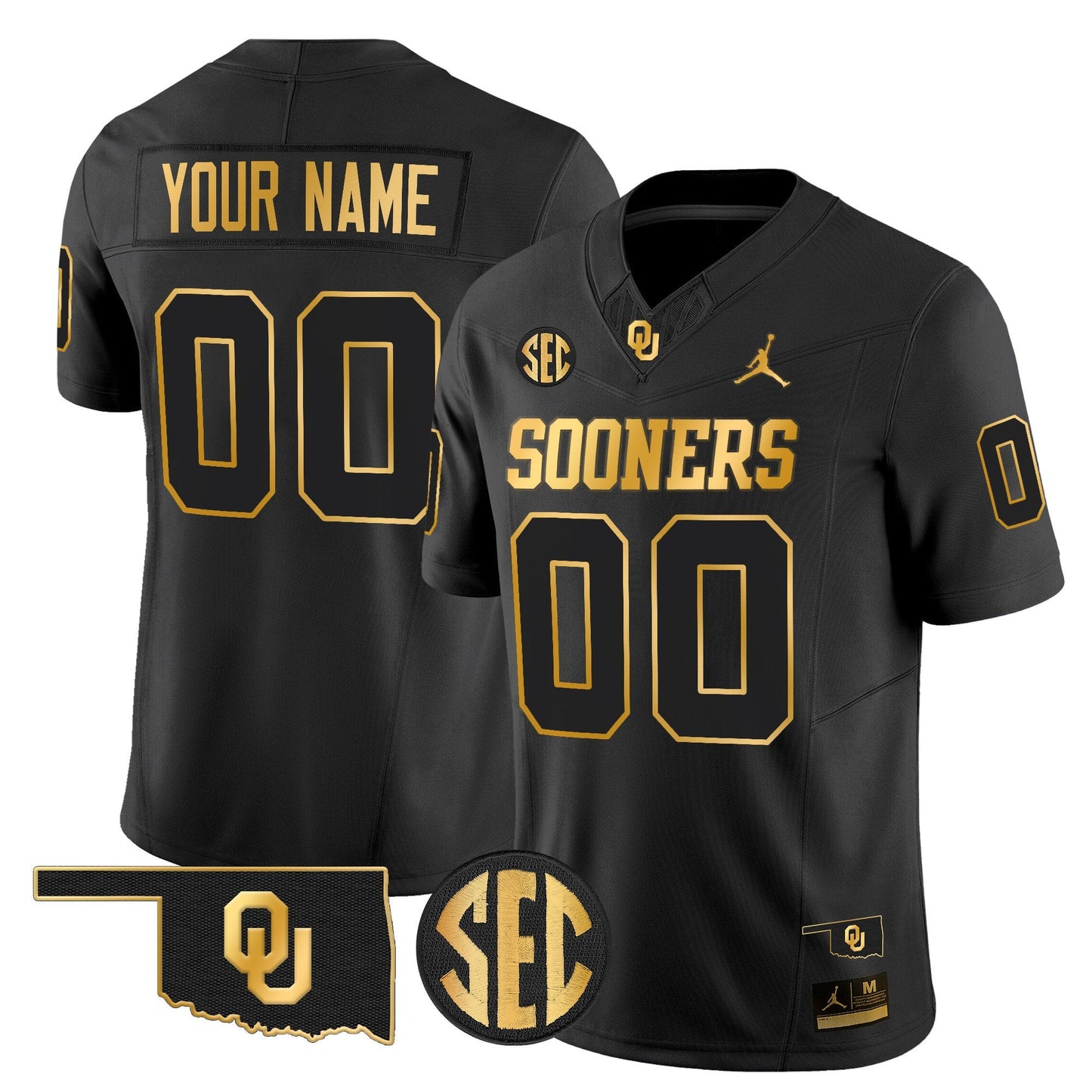 Oklahoma Sooners 2025 Gold Vapor Limited Custom Jersey - All Stitched