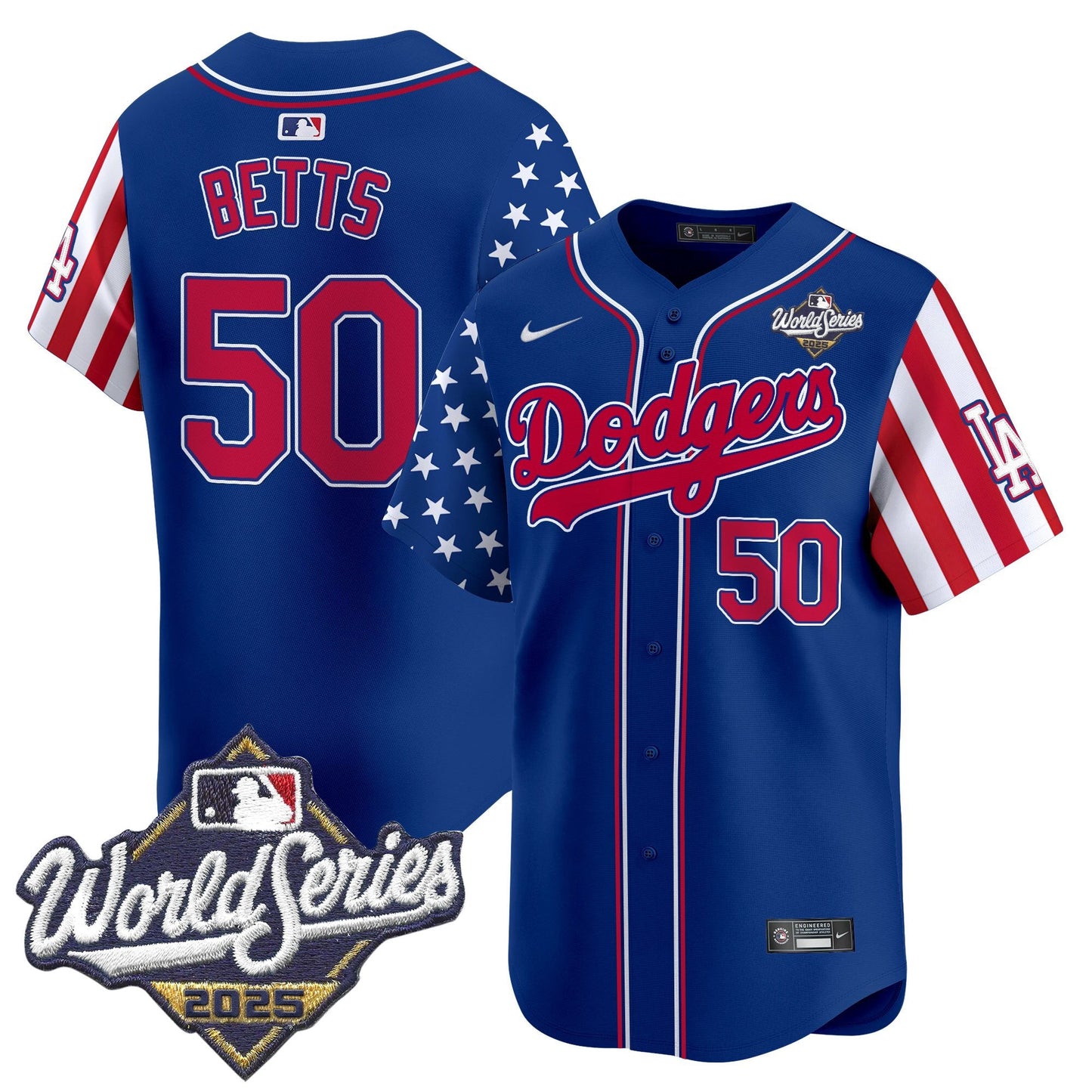 Men's Dodgers 2025 World Series Vapor Premier Limited Jersey - American Style - All Stitched