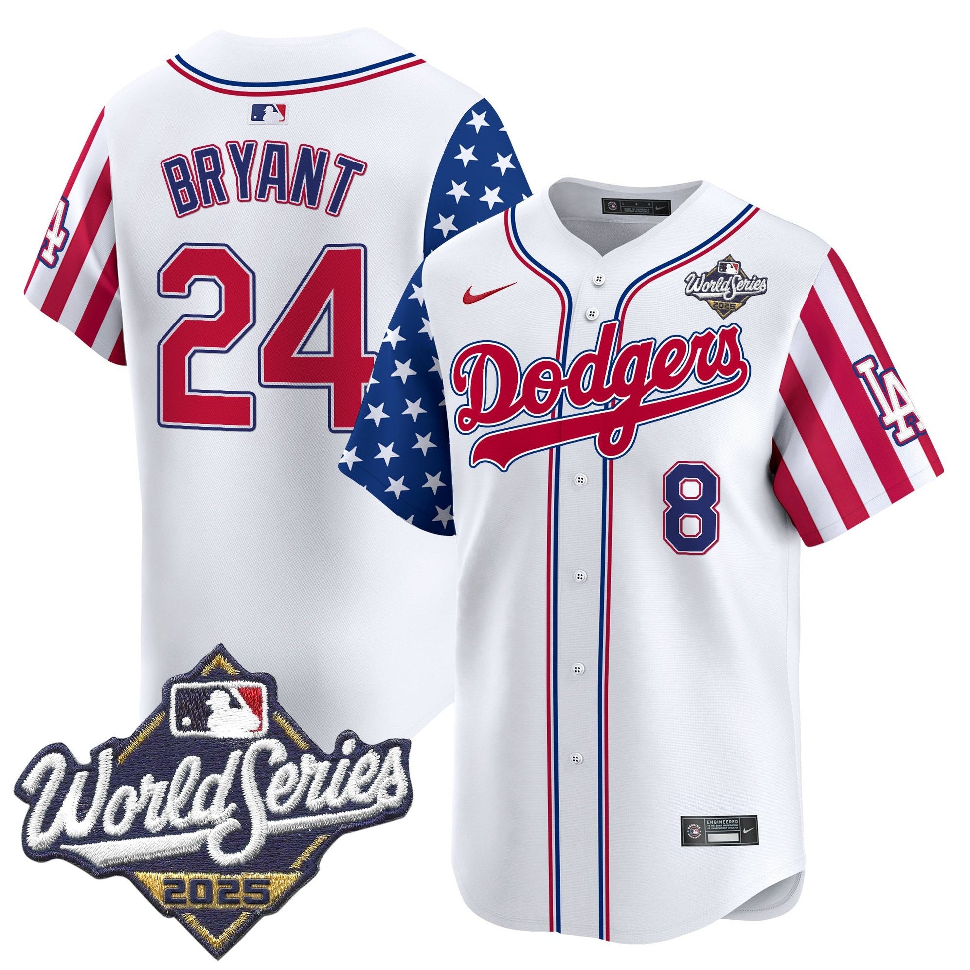 Men's Dodgers 2025 World Series Vapor Premier Limited Jersey - American Style - All Stitched