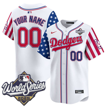 Dodgers 2025 World Series Vapor Premier Limited Custom Jersey - American Style - All Stitched
