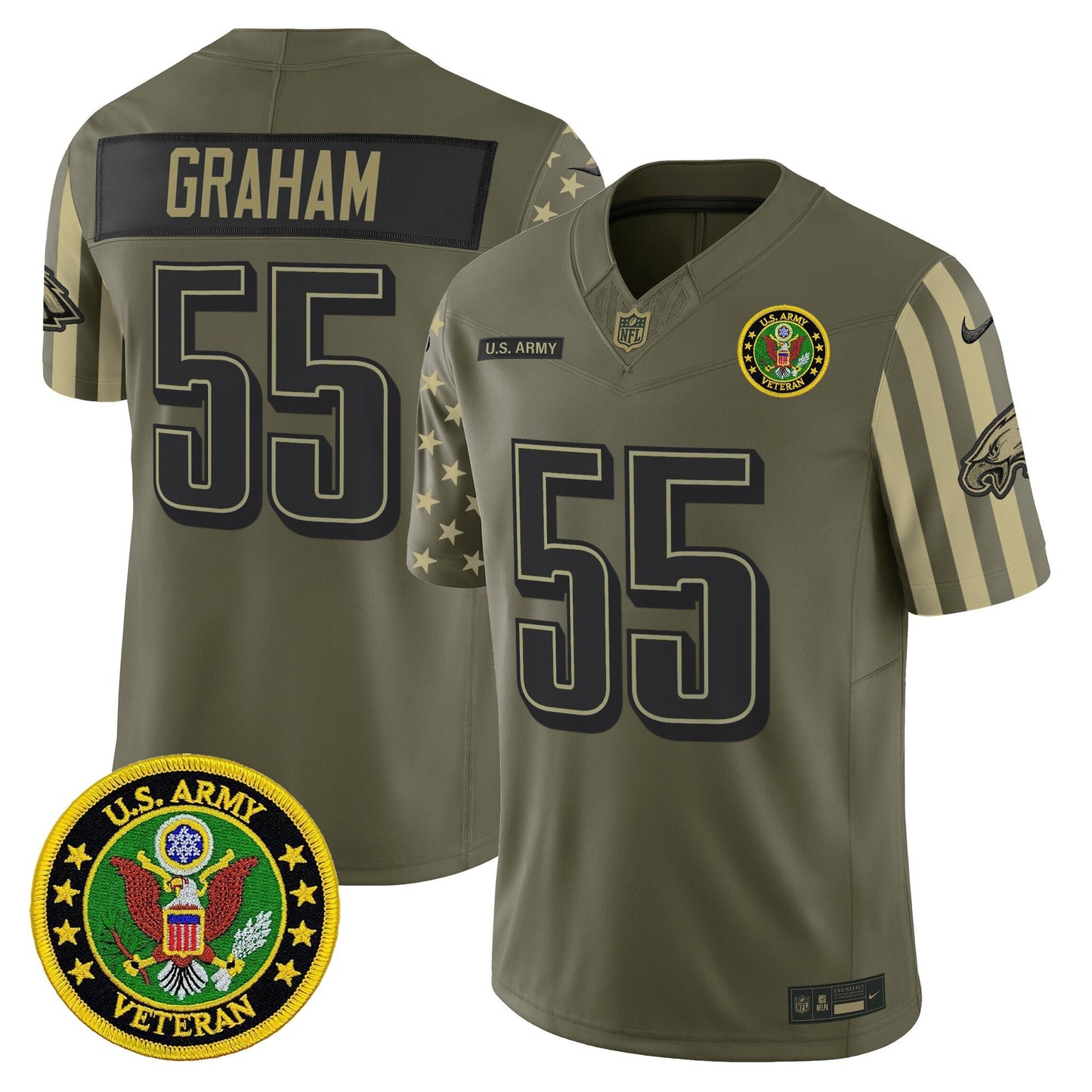 Men's Philadelphia Eagles x U.S. Military Veteran Vapor Limited Jersey - All Stitched