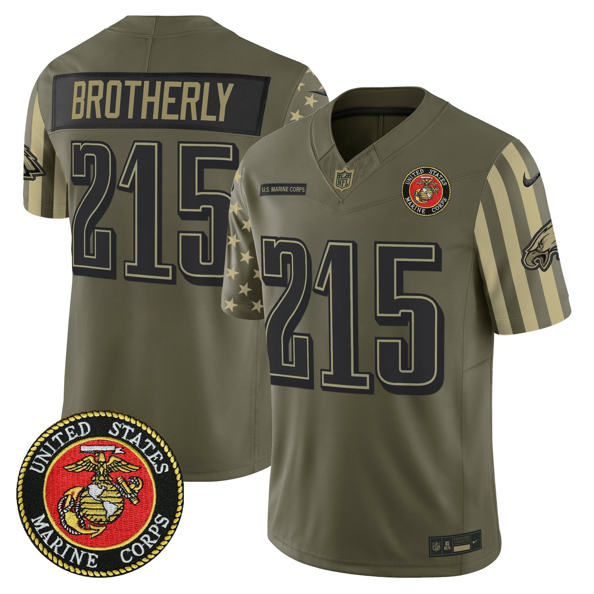 Men's Philadelphia Eagles x U.S. Military Veteran Vapor Limited Jersey - All Stitched