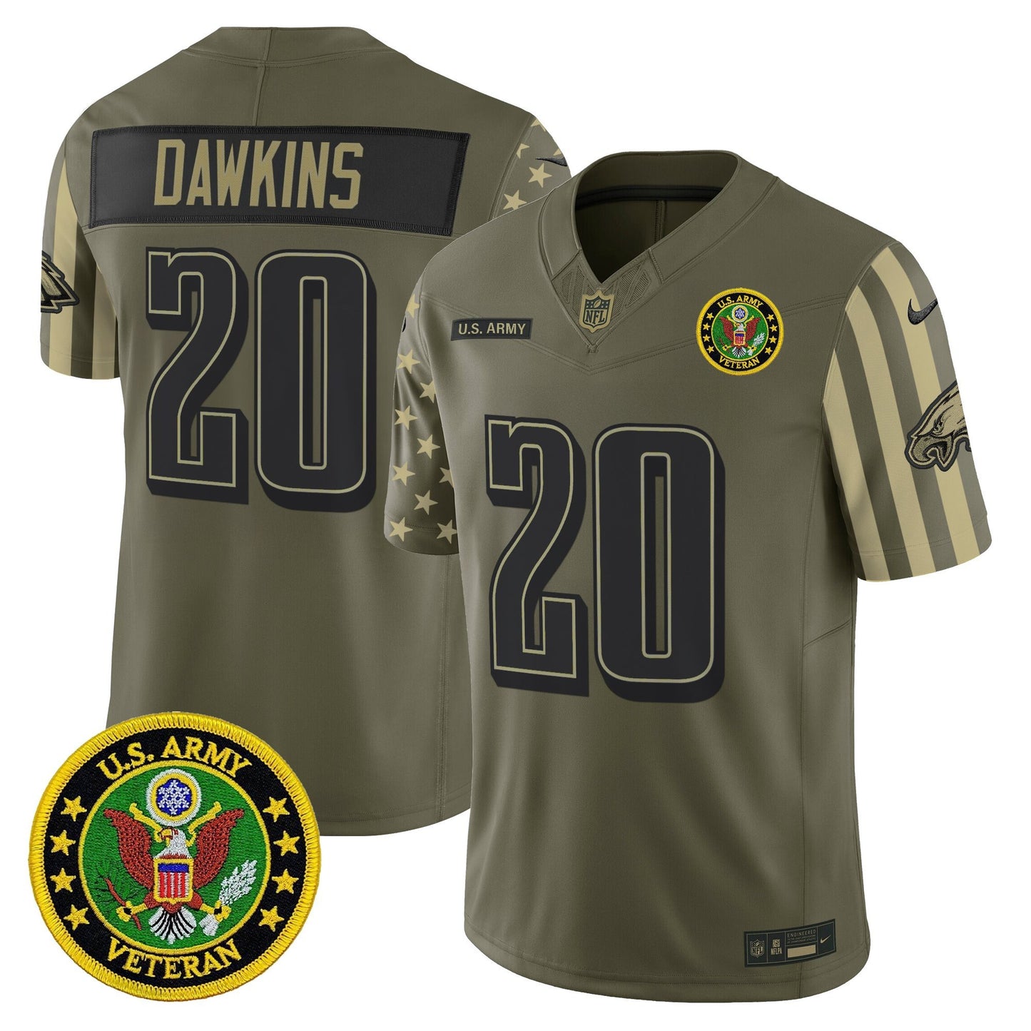 Men's Philadelphia Eagles x U.S. Military Veteran Vapor Limited Jersey - All Stitched