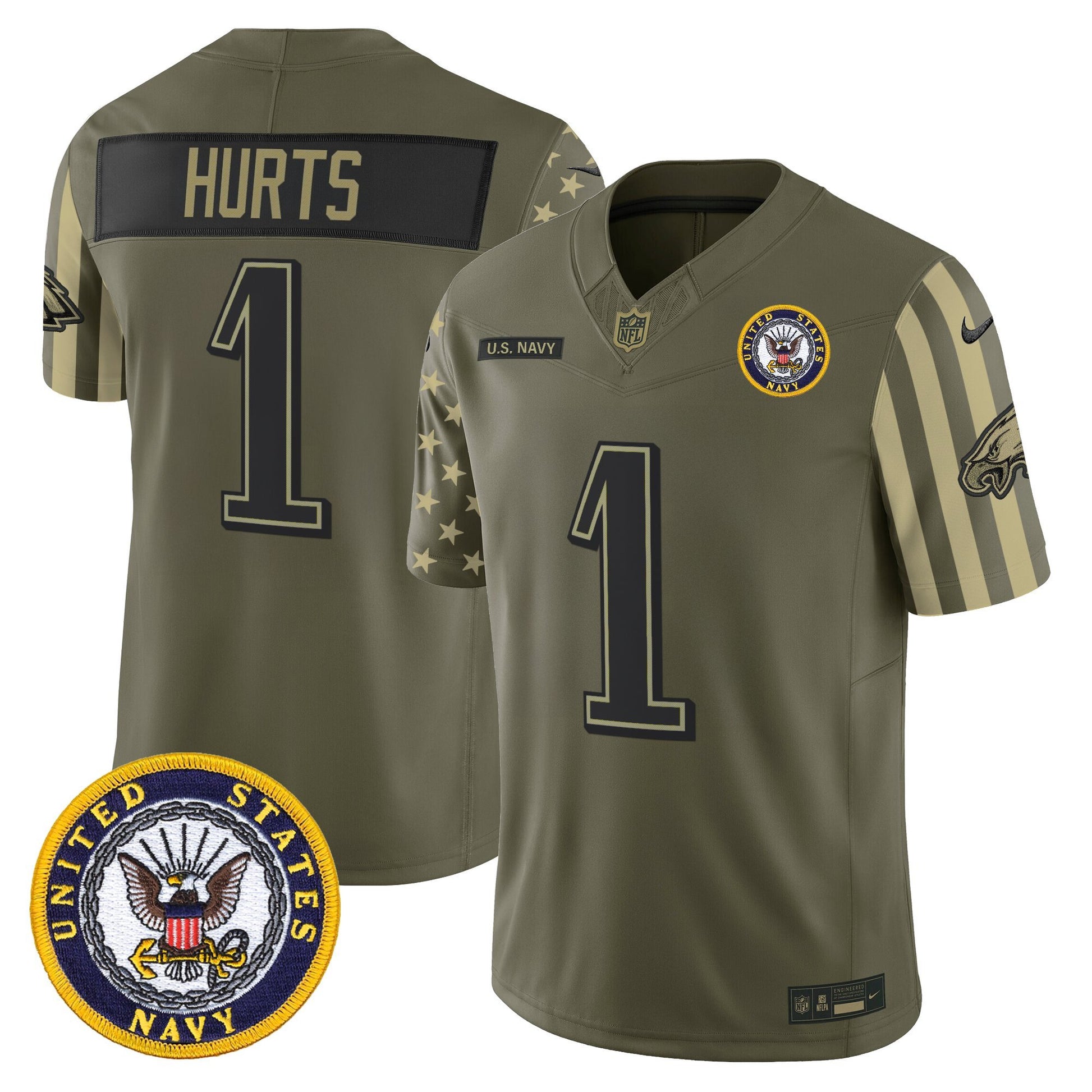 Men's Philadelphia Eagles x U.S. Military Veteran Vapor Limited Jersey - All Stitched