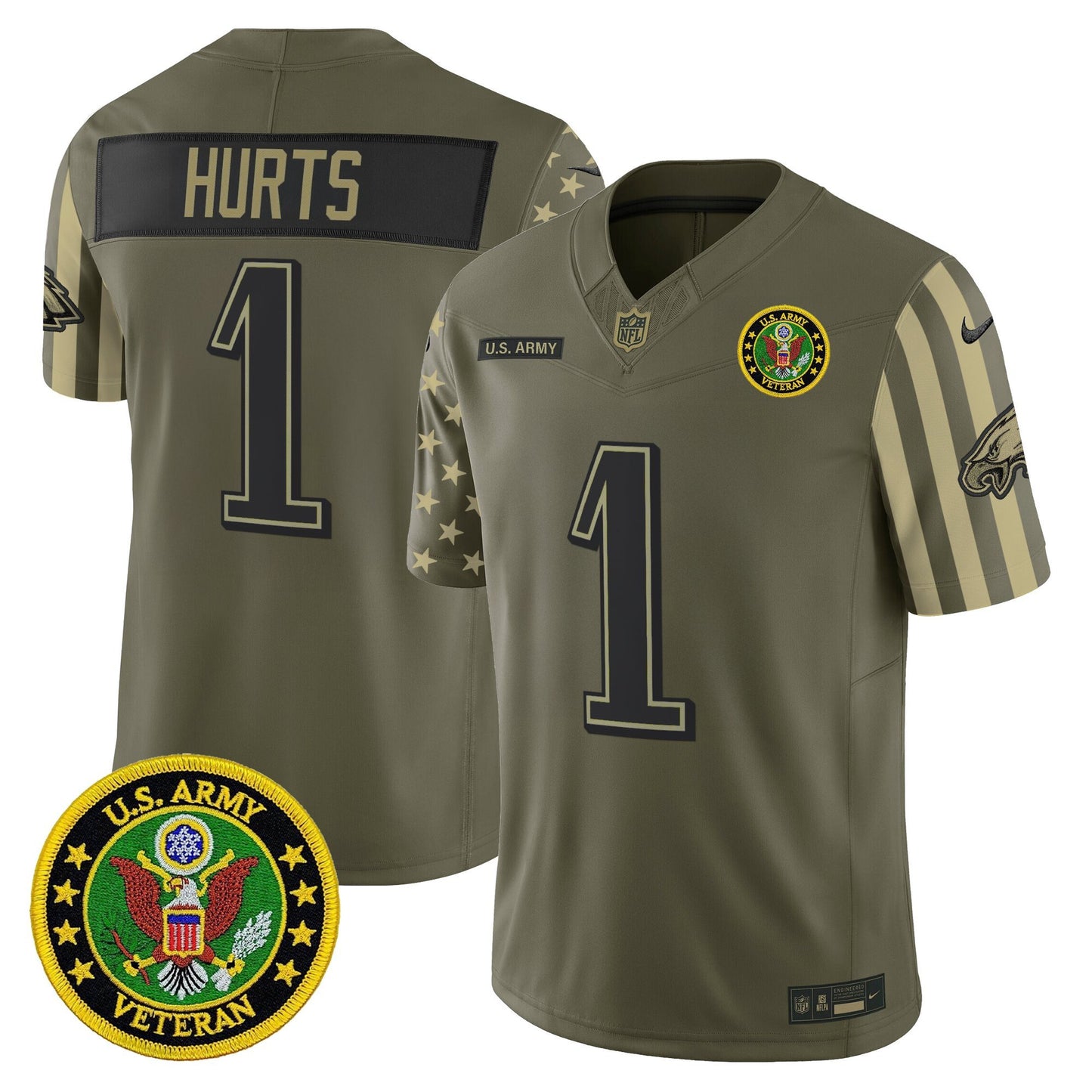 Men's Philadelphia Eagles x U.S. Military Veteran Vapor Limited Jersey - All Stitched