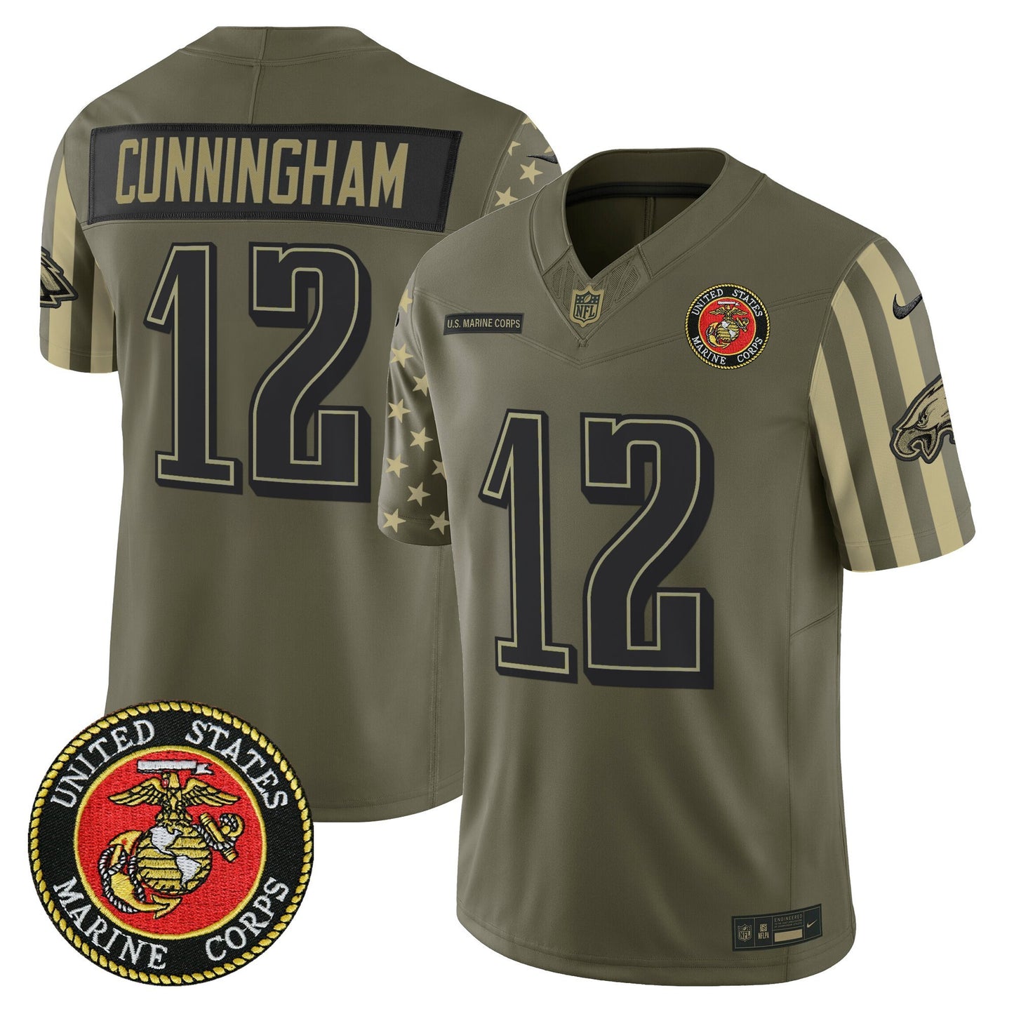 Men's Philadelphia Eagles x U.S. Military Veteran Vapor Limited Jersey - All Stitched