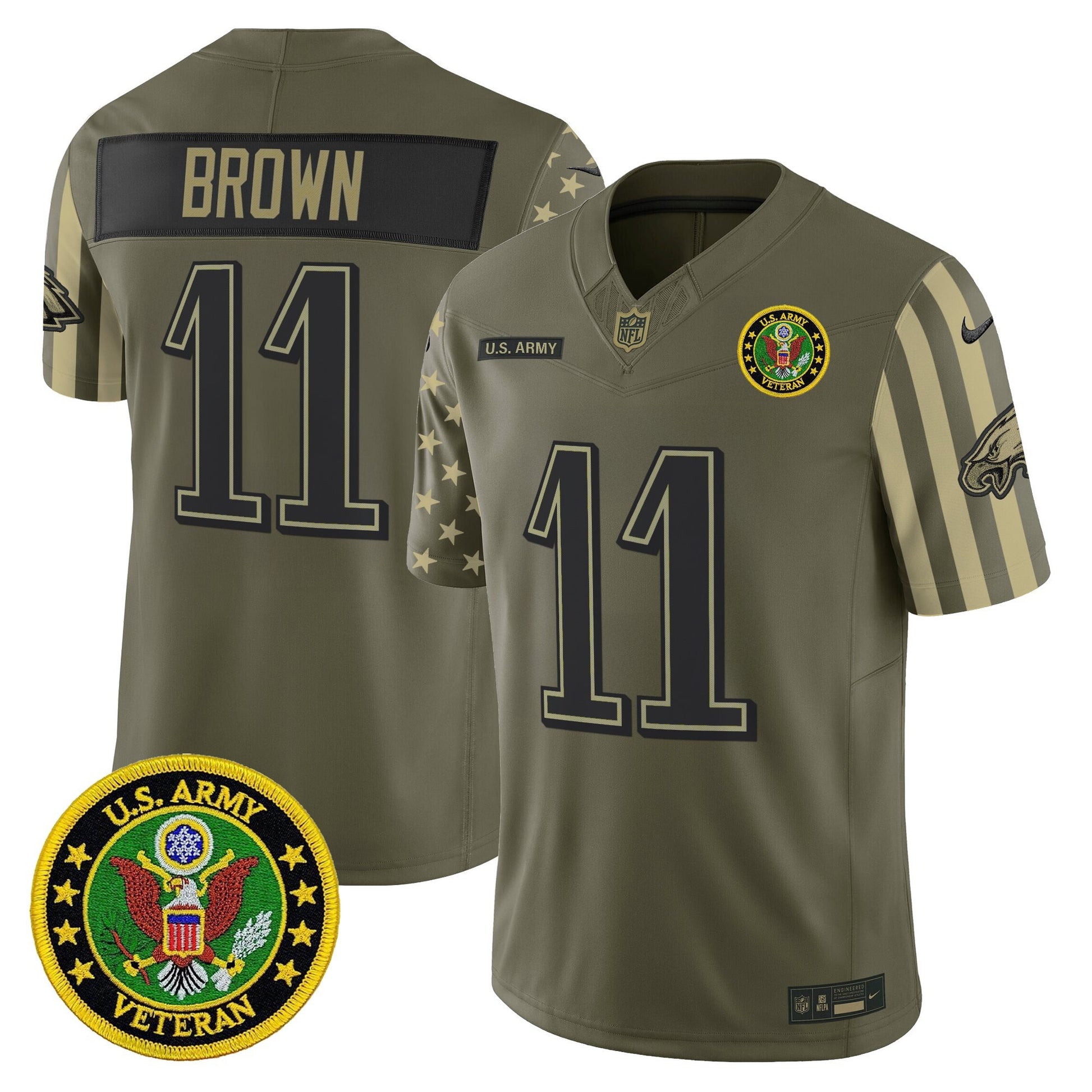 Men's Philadelphia Eagles x U.S. Military Veteran Vapor Limited Jersey - All Stitched