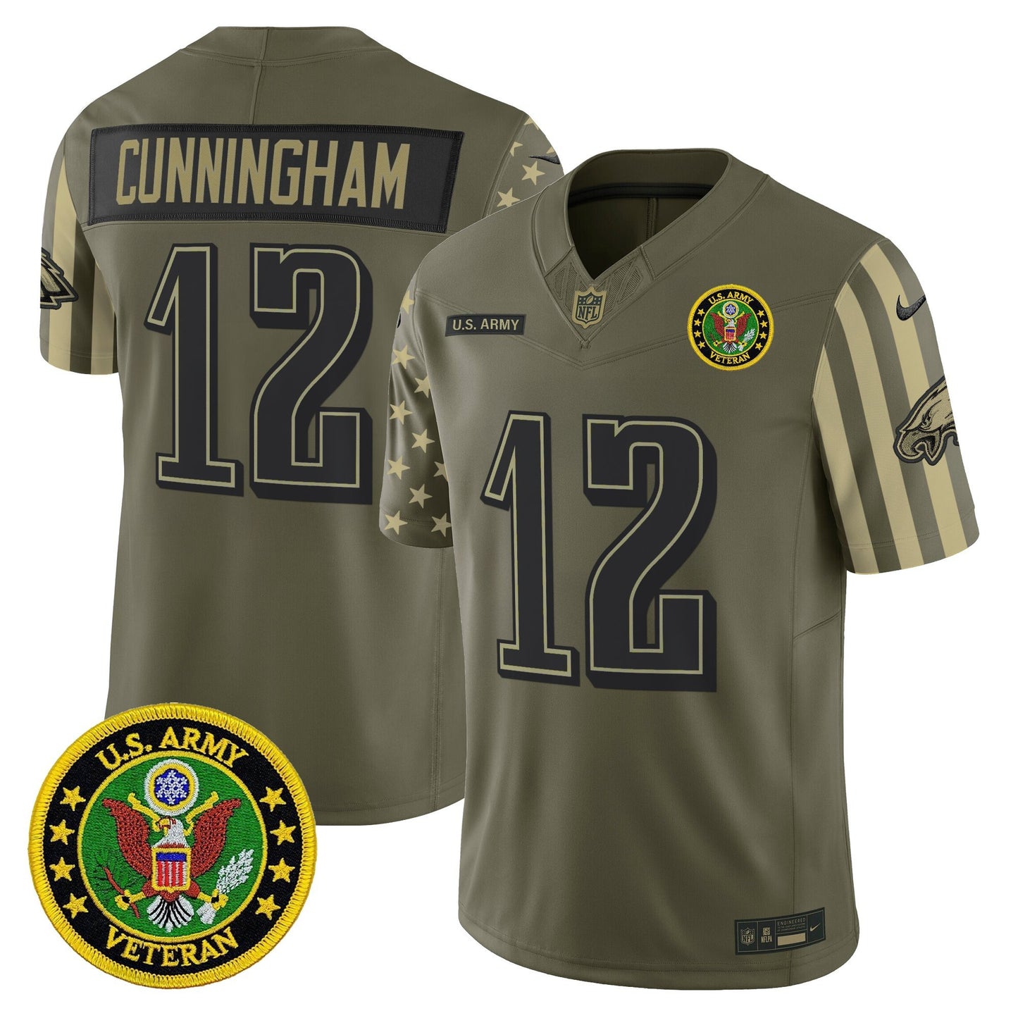 Men's Philadelphia Eagles x U.S. Military Veteran Vapor Limited Jersey - All Stitched