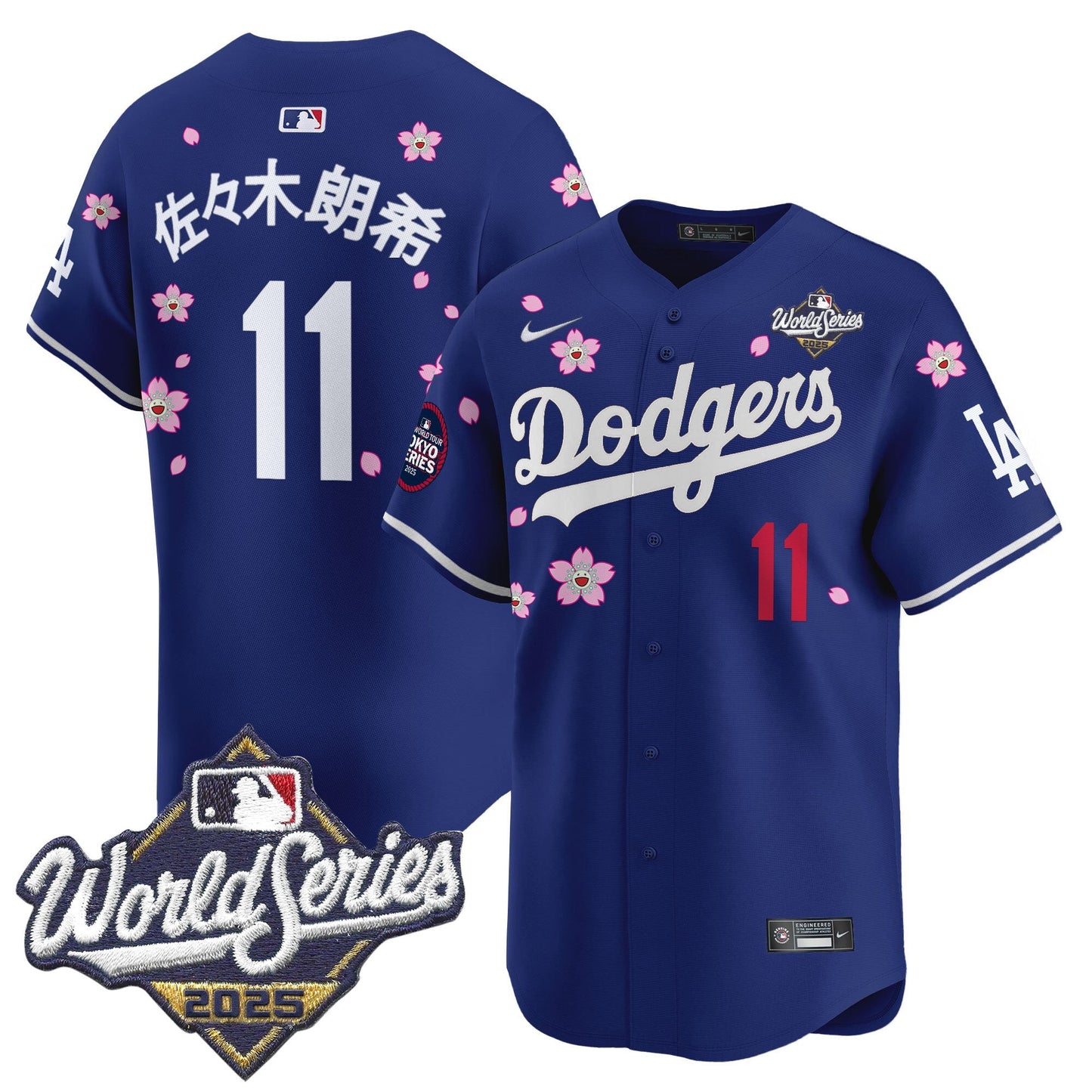 Men's Dodgers 2025 World Series x Tokyo Series Vapor Premier Limited Jersey V2 - All Stitched