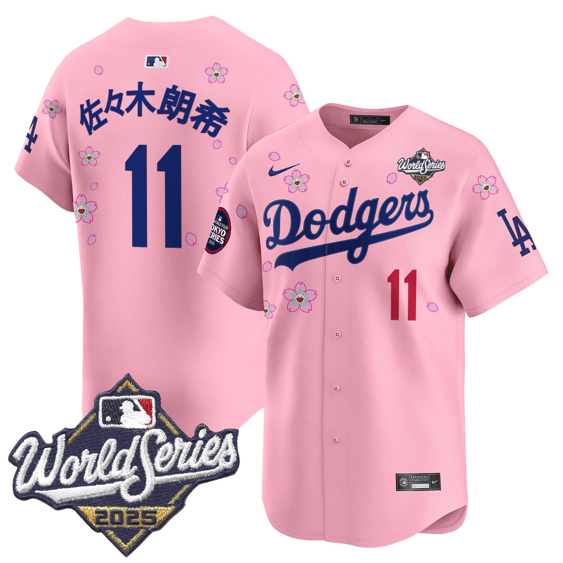 Men's Dodgers 2025 World Series x Tokyo Series Vapor Premier Limited Jersey V2 - All Stitched