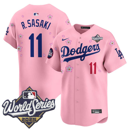 Men's Dodgers 2025 World Series x Tokyo Series Vapor Premier Limited Jersey V2 - All Stitched