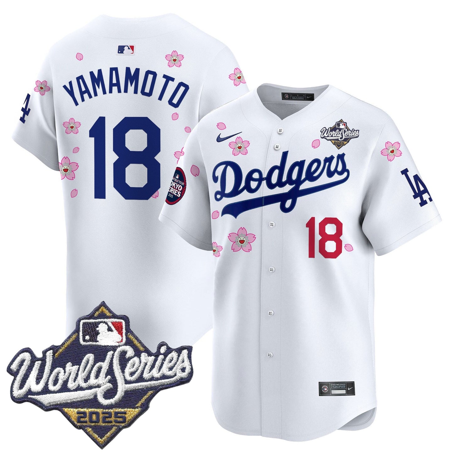 Men's Dodgers 2025 World Series x Tokyo Series Vapor Premier Limited Jersey V2 - All Stitched
