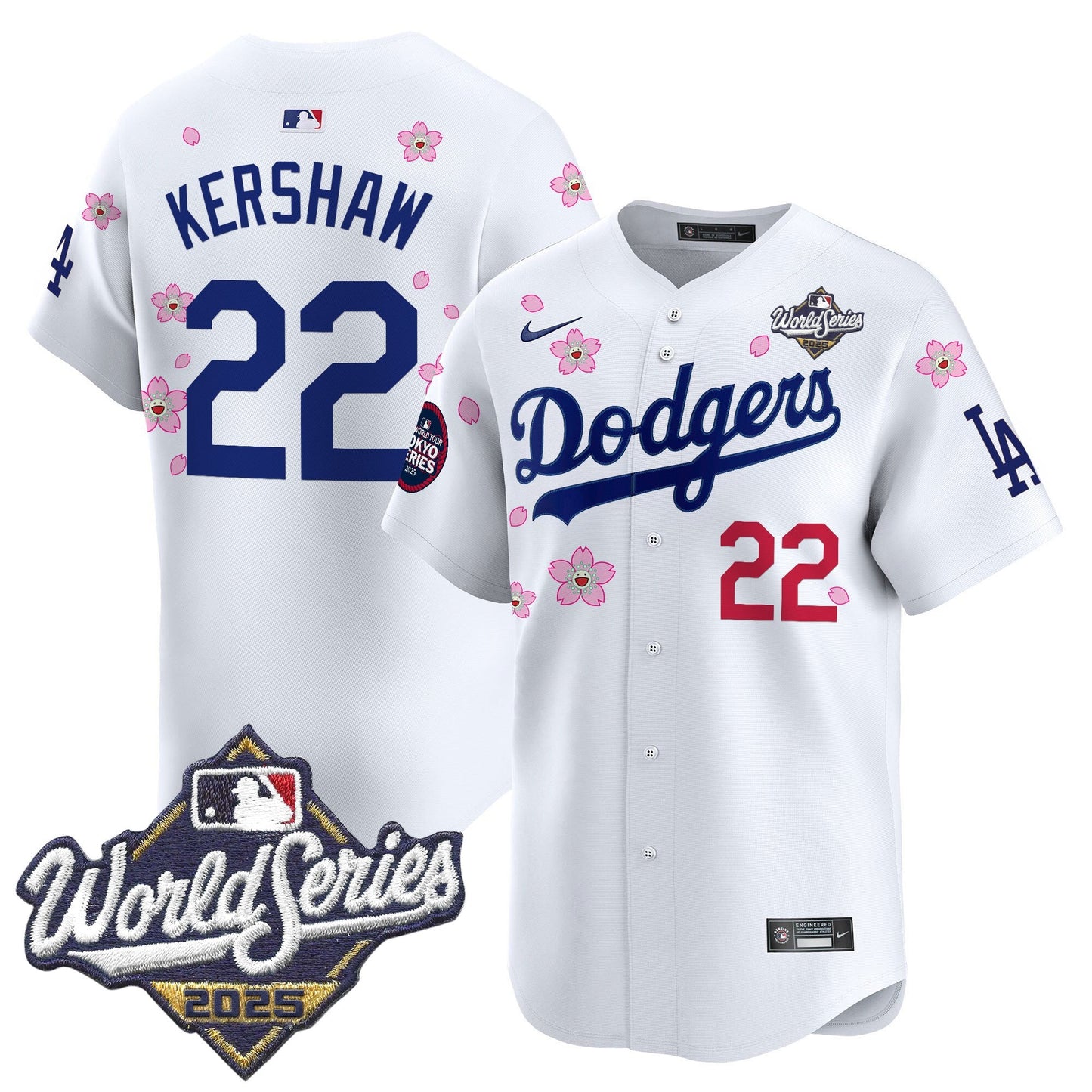 Men's Dodgers 2025 World Series x Tokyo Series Vapor Premier Limited Jersey V2 - All Stitched