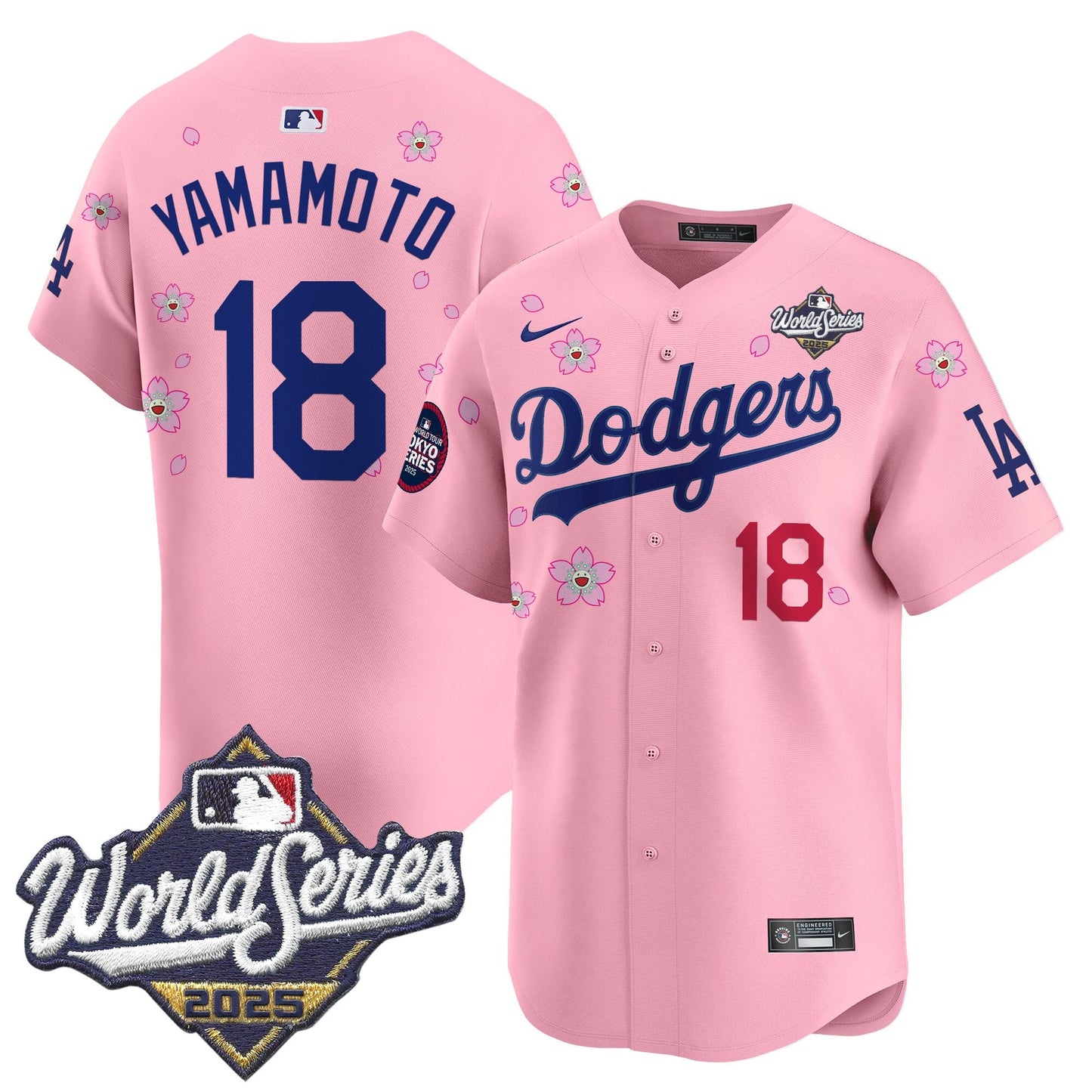 Men's Dodgers 2025 World Series x Tokyo Series Vapor Premier Limited Jersey V2 - All Stitched