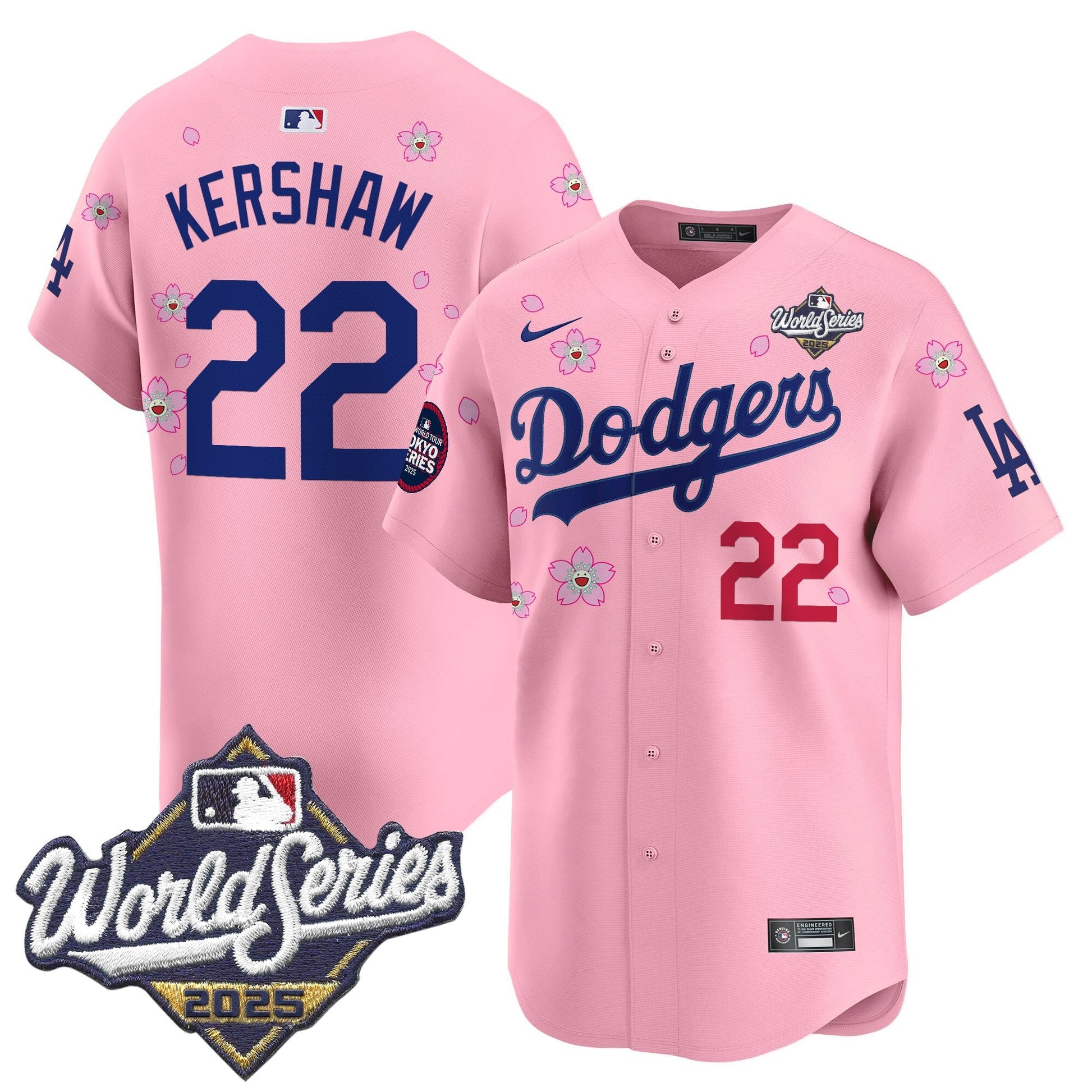 Men's Dodgers 2025 World Series x Tokyo Series Vapor Premier Limited Jersey V2 - All Stitched