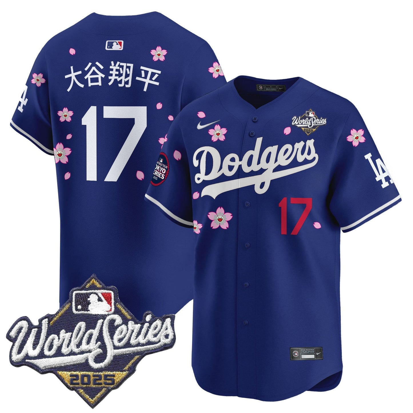Men's Dodgers 2025 World Series x Tokyo Series Vapor Premier Limited Jersey V2 - All Stitched