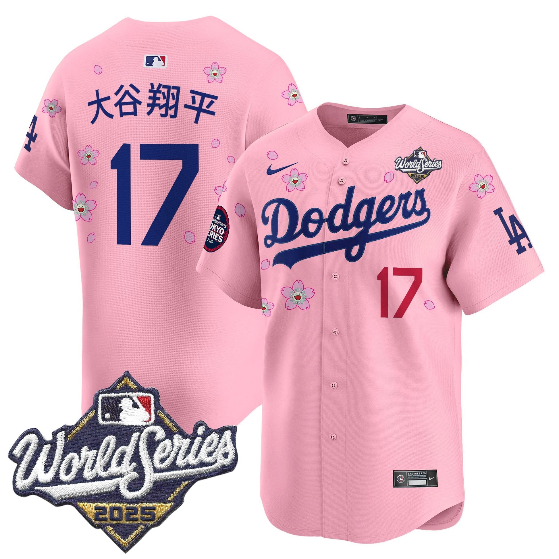Men's Dodgers 2025 World Series x Tokyo Series Vapor Premier Limited Jersey V2 - All Stitched