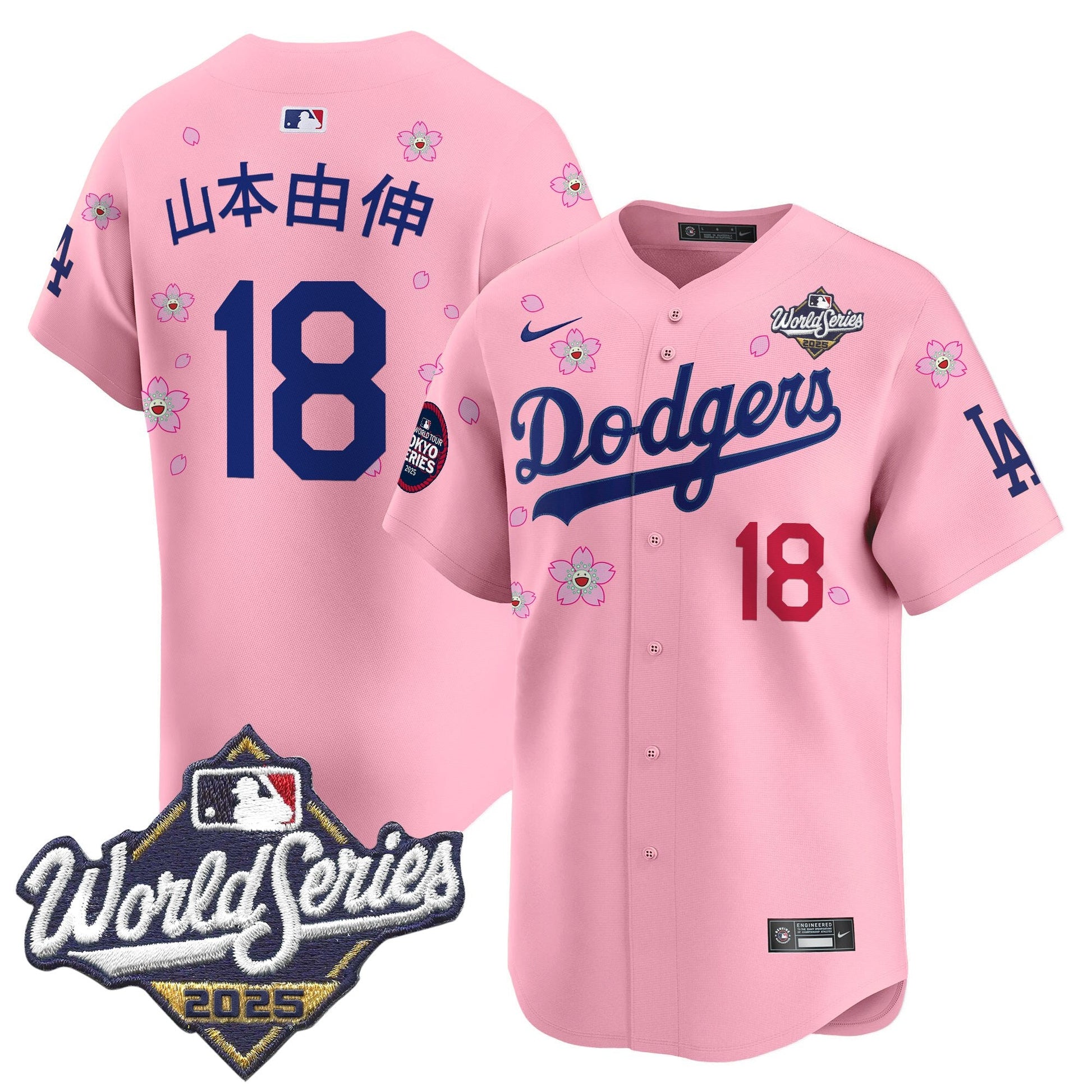 Men's Dodgers 2025 World Series x Tokyo Series Vapor Premier Limited Jersey V2 - All Stitched