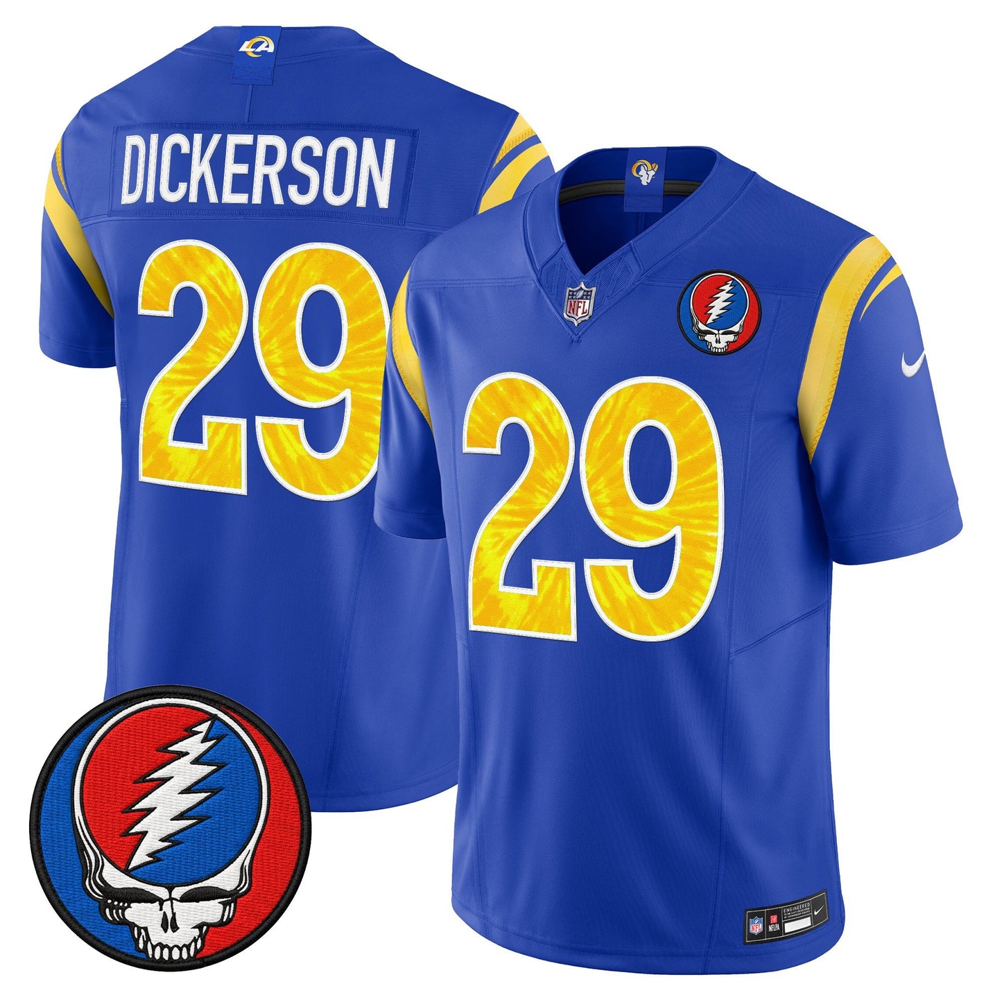 Men's Los Angeles Rams x Grateful Dead Vapor Limited Jersey - All Stitched