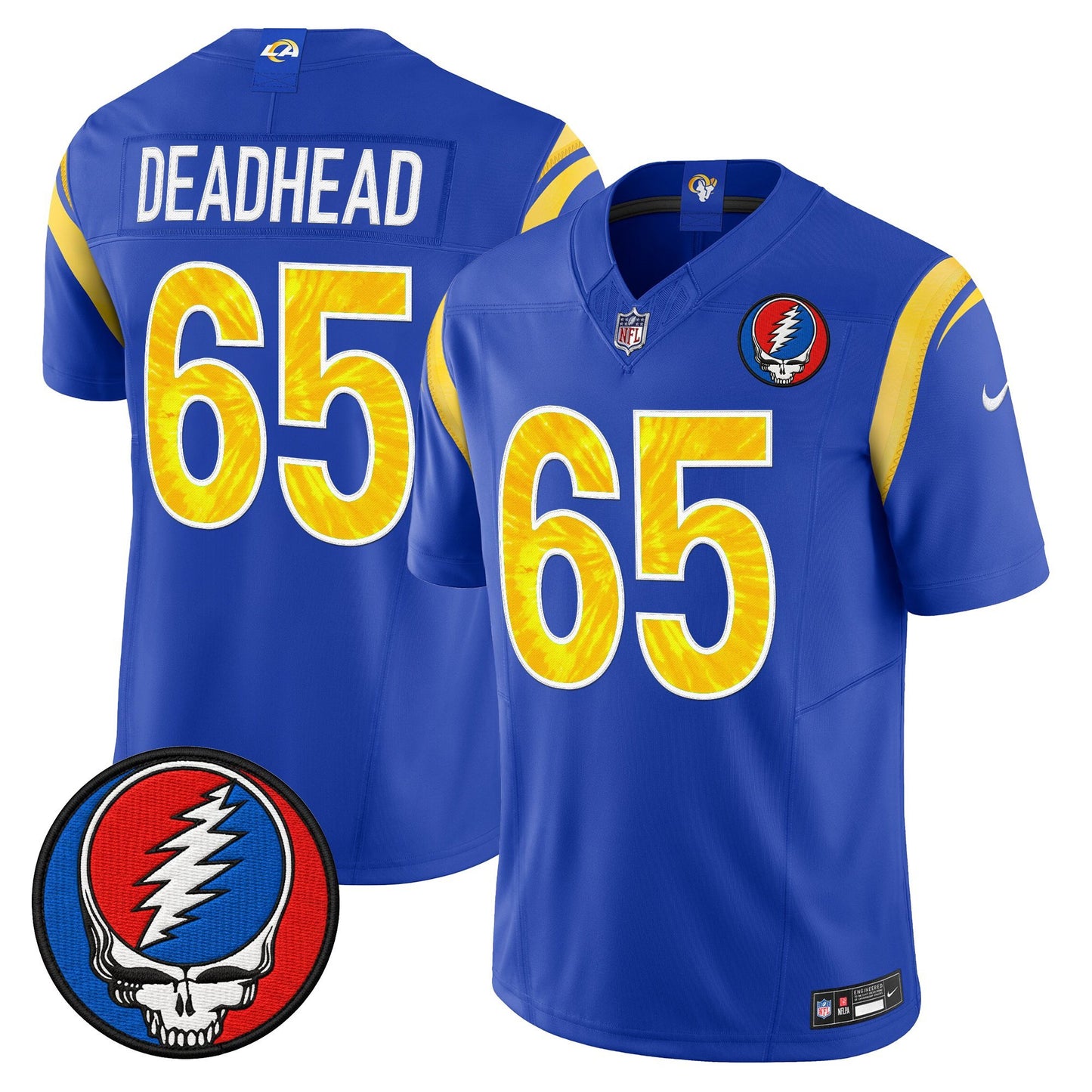 Men's Los Angeles Rams x Grateful Dead Vapor Limited Jersey - All Stitched